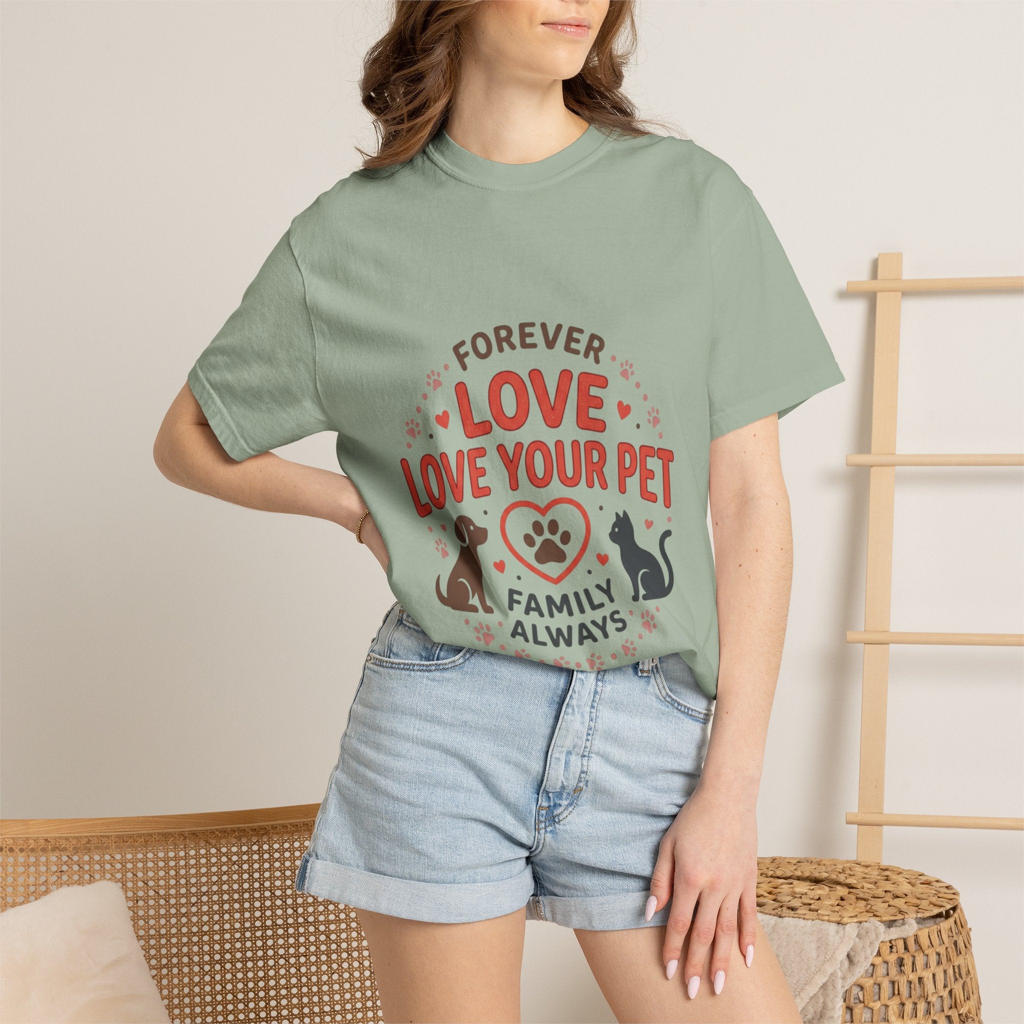 Love Your Pet T-Shirt — "Forever Love, Family Always" Pet Lover Tee - Sculpted Heritage