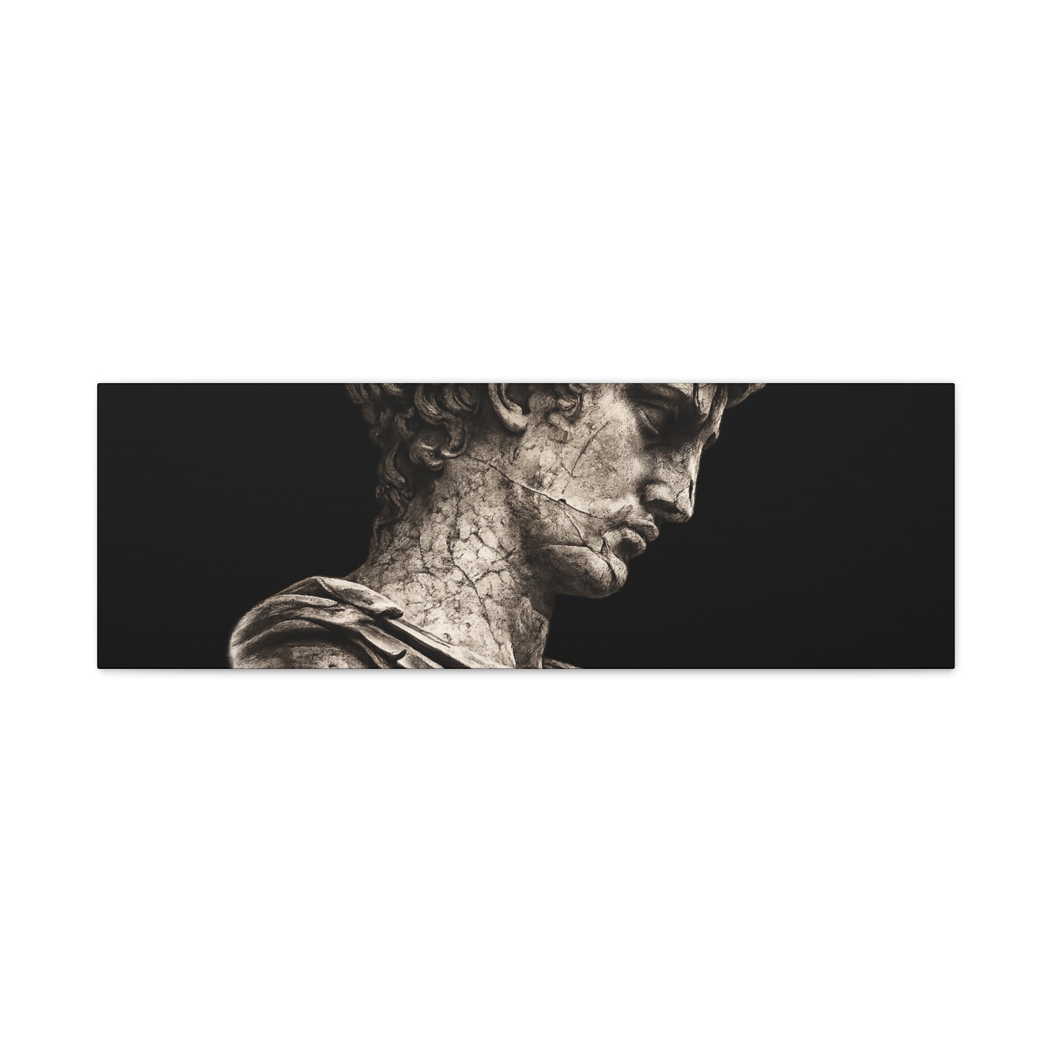 Classical Roman Bust Matte Canvas Wall Art — Stretched Gallery Canvas - Sculpted Heritage