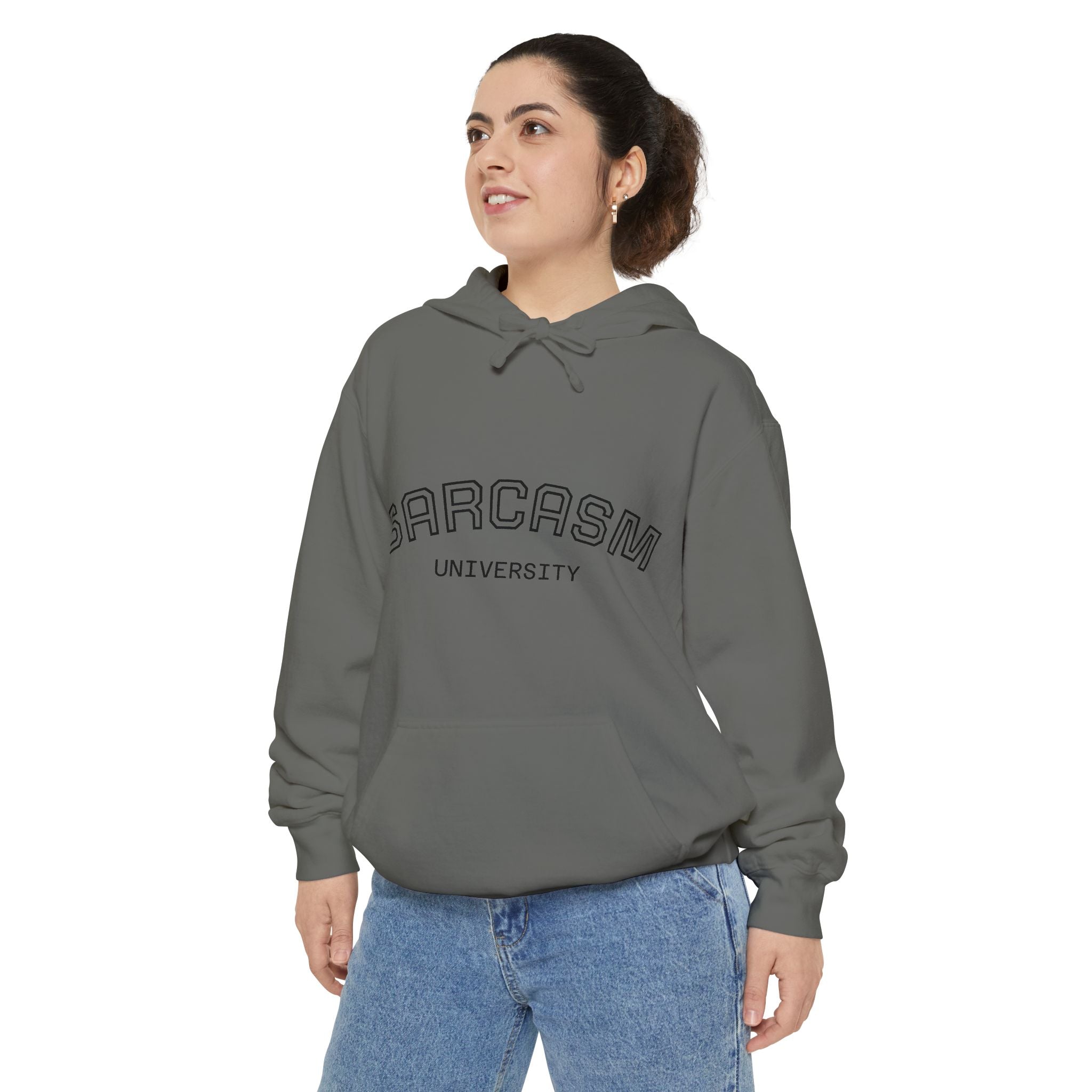 Sarcasm University Hoodie — Funny Collegiate Pullover - Sculpted Heritage