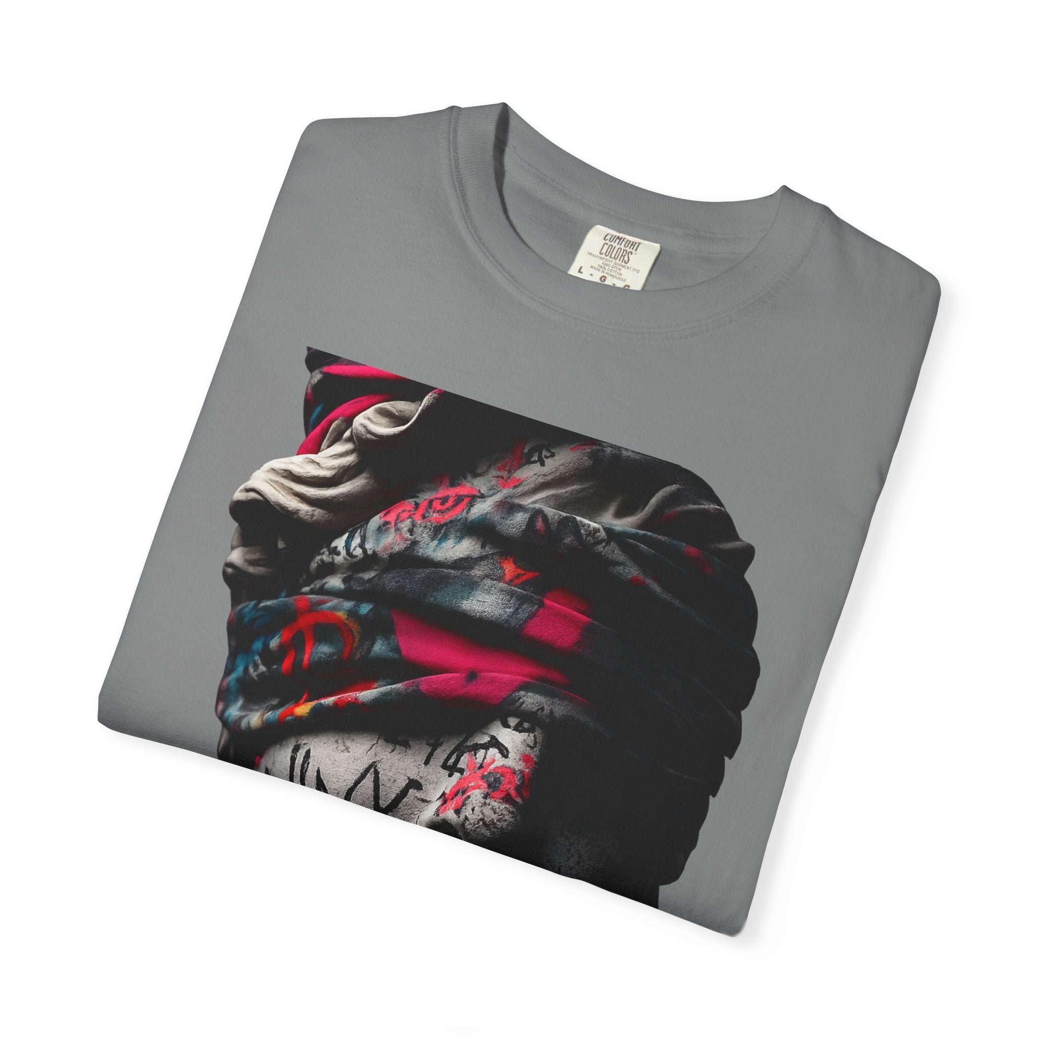 Sculpted Heritage T-Shirt — Street Art Blindfolded Bust Design - Sculpted Heritage