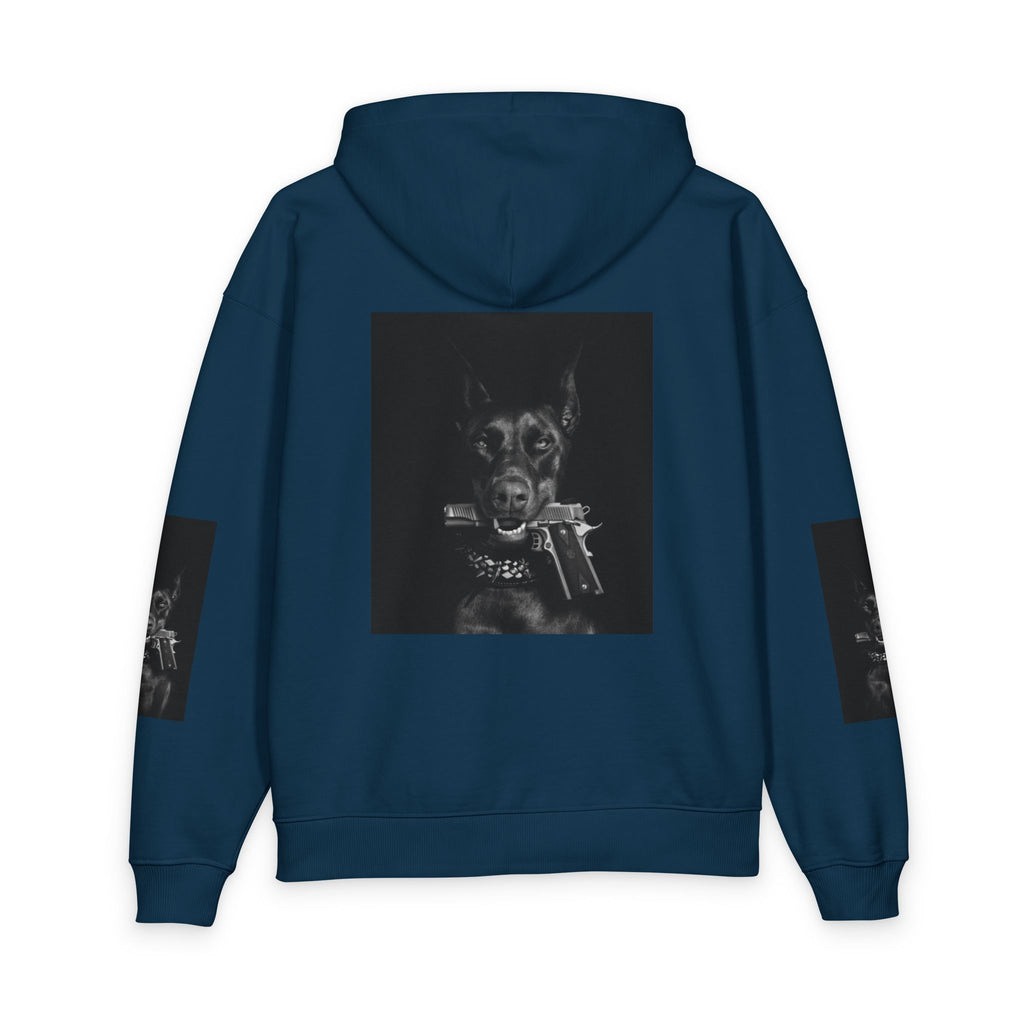 Moody Black Dog Photo Print Hoodie - Sculpted Heritage
