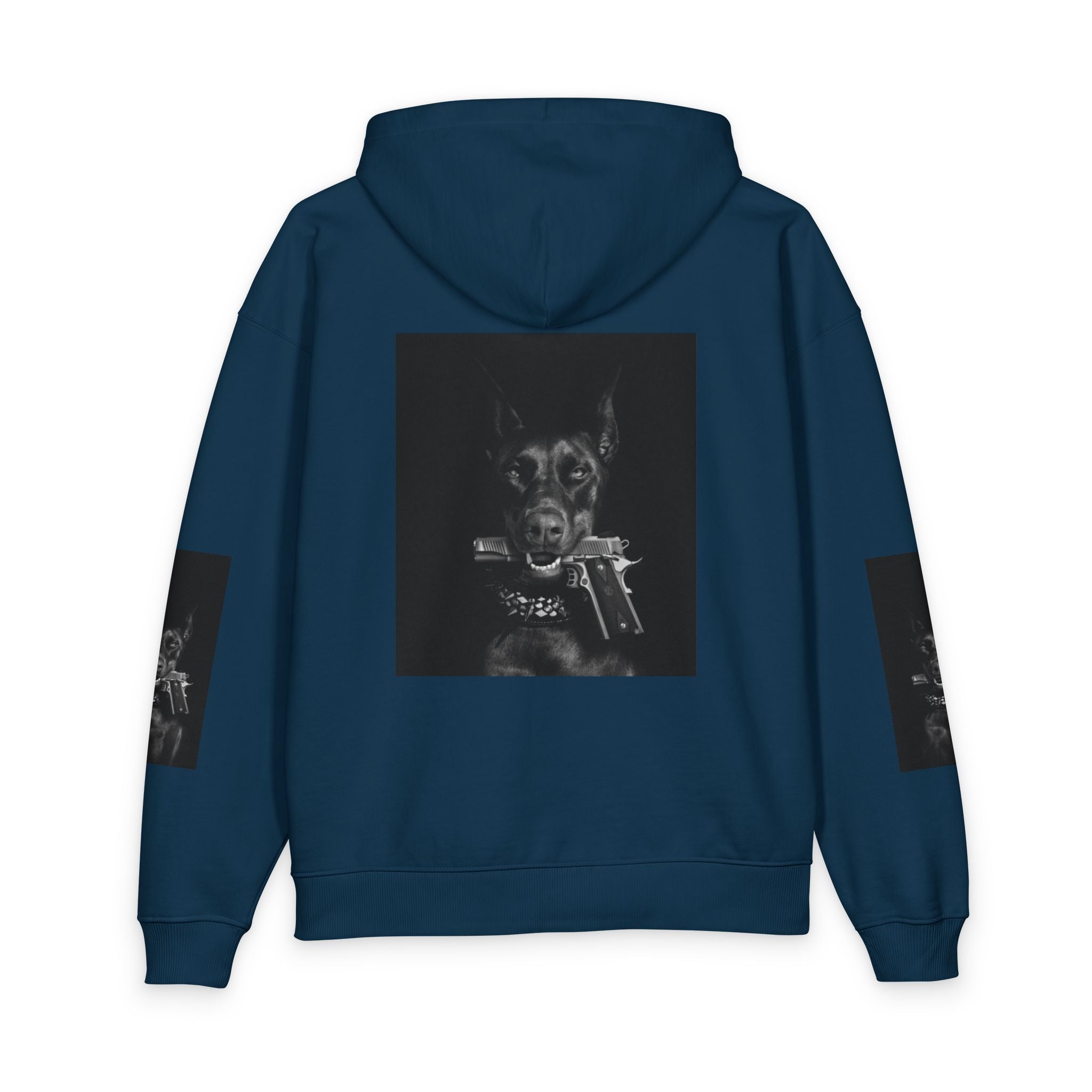 Moody Black Dog Photo Print Hoodie - Sculpted Heritage