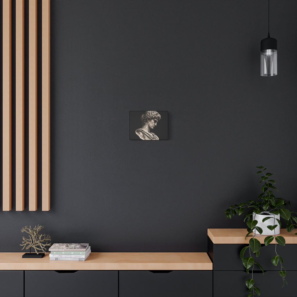 Classical Roman Bust Matte Canvas Wall Art — Stretched Gallery Canvas - Sculpted Heritage