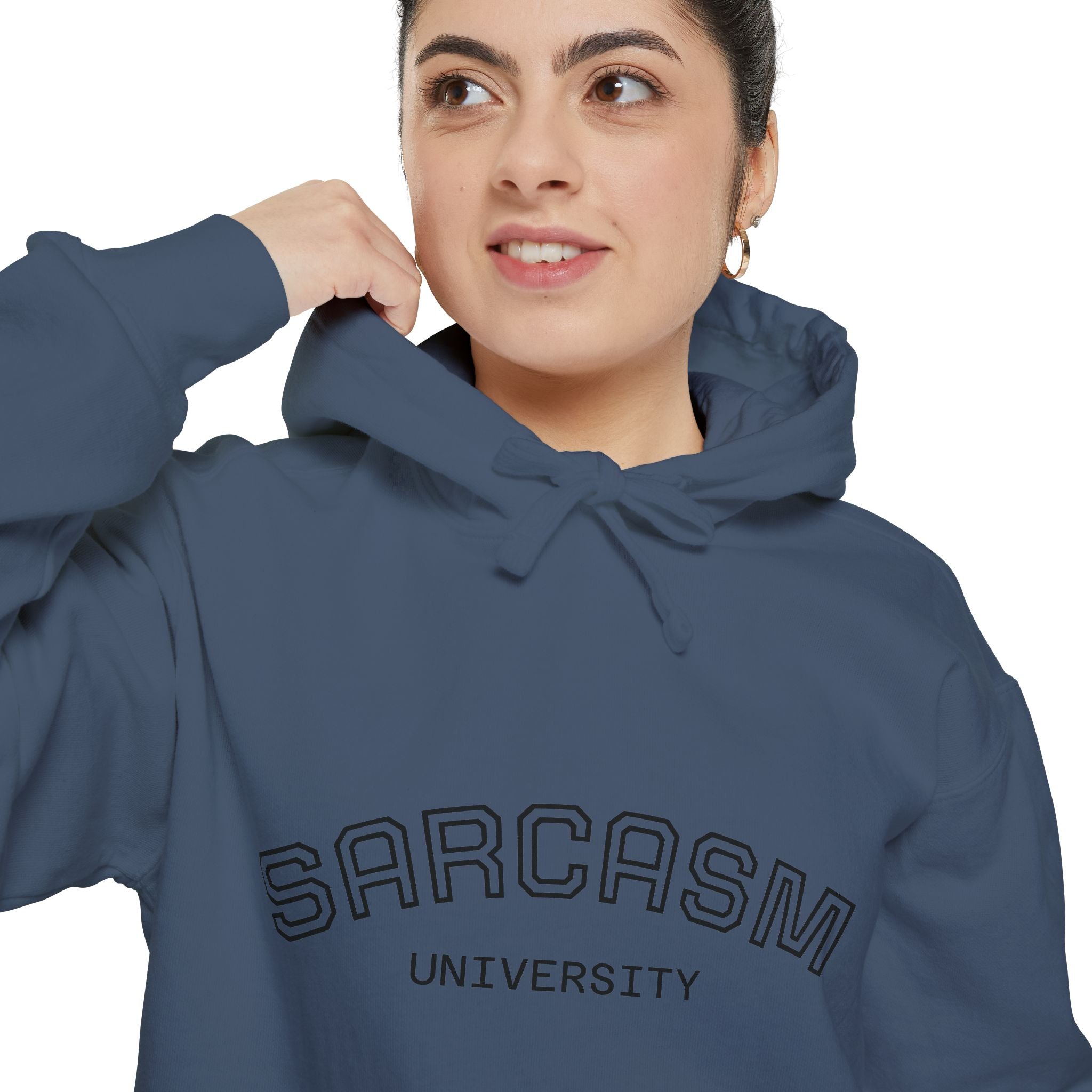 Sarcasm University Hoodie — Funny Collegiate Pullover - Sculpted Heritage