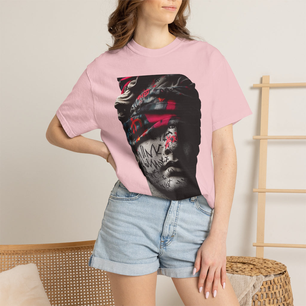 Sculpted Heritage T-Shirt — Street Art Blindfolded Bust Design - Sculpted Heritage
