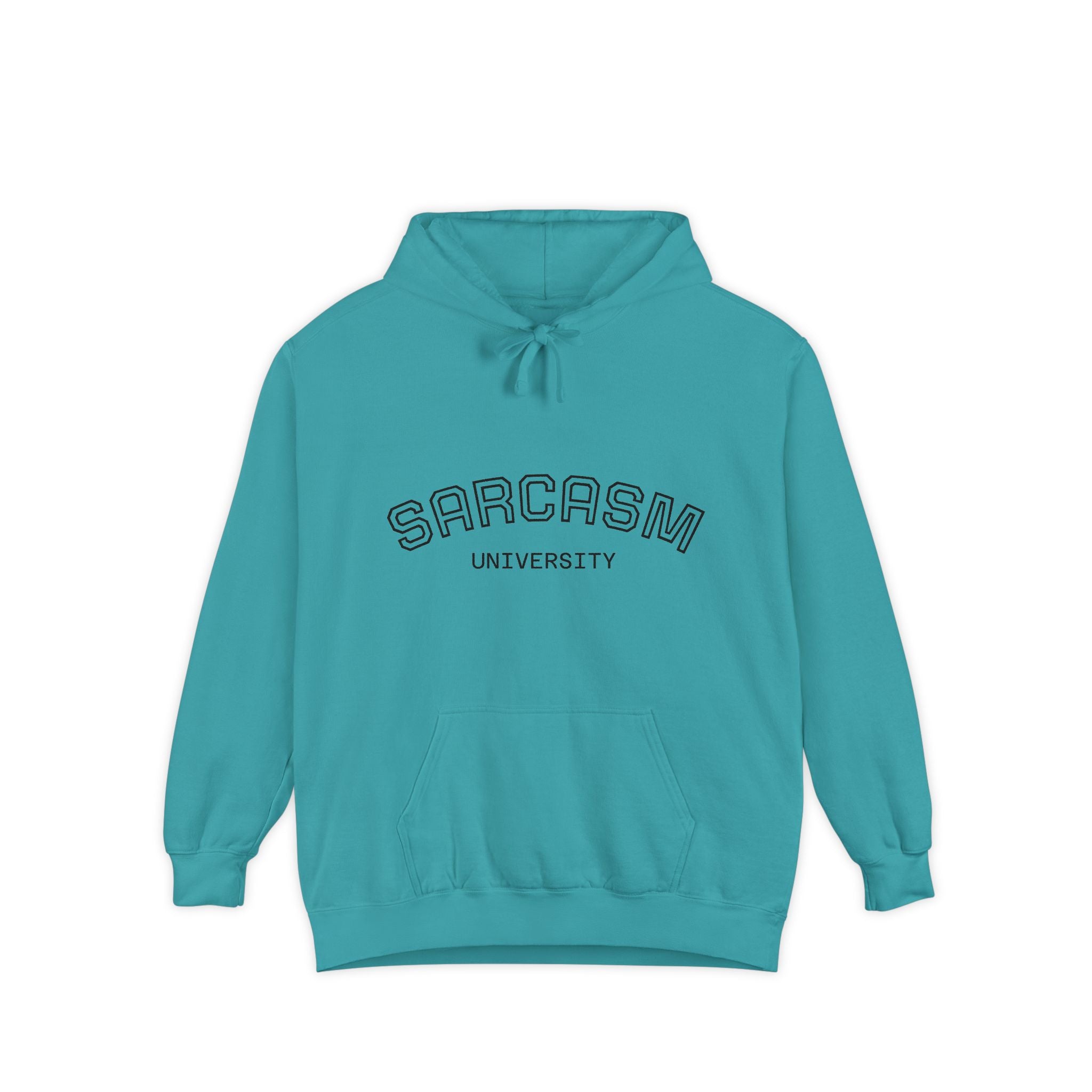 Sarcasm University Hoodie — Funny Collegiate Pullover - Sculpted Heritage