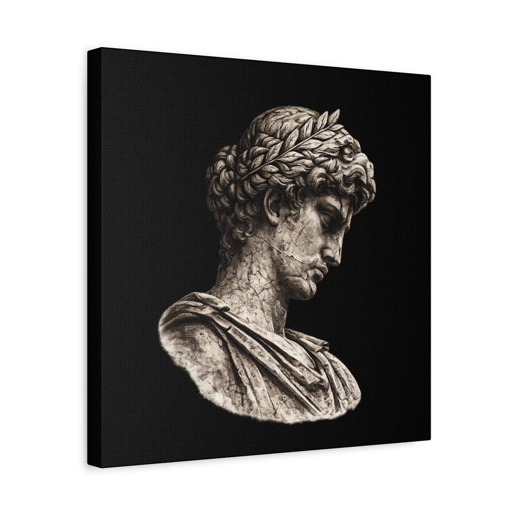 Classical Roman Bust Matte Canvas Wall Art — Stretched Gallery Canvas - Sculpted Heritage