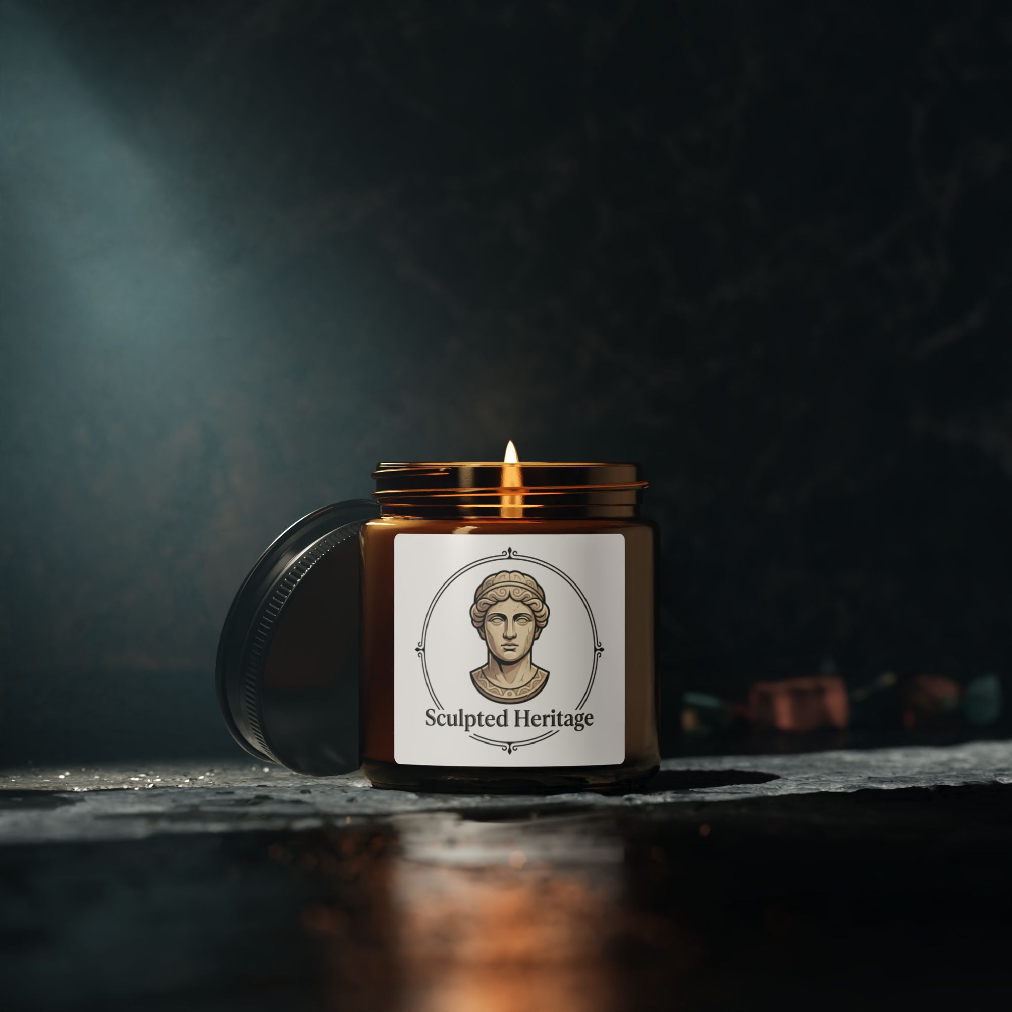 Scented Soy Candle (Multi-Size, Amber Jar) - Sculpted Heritage
