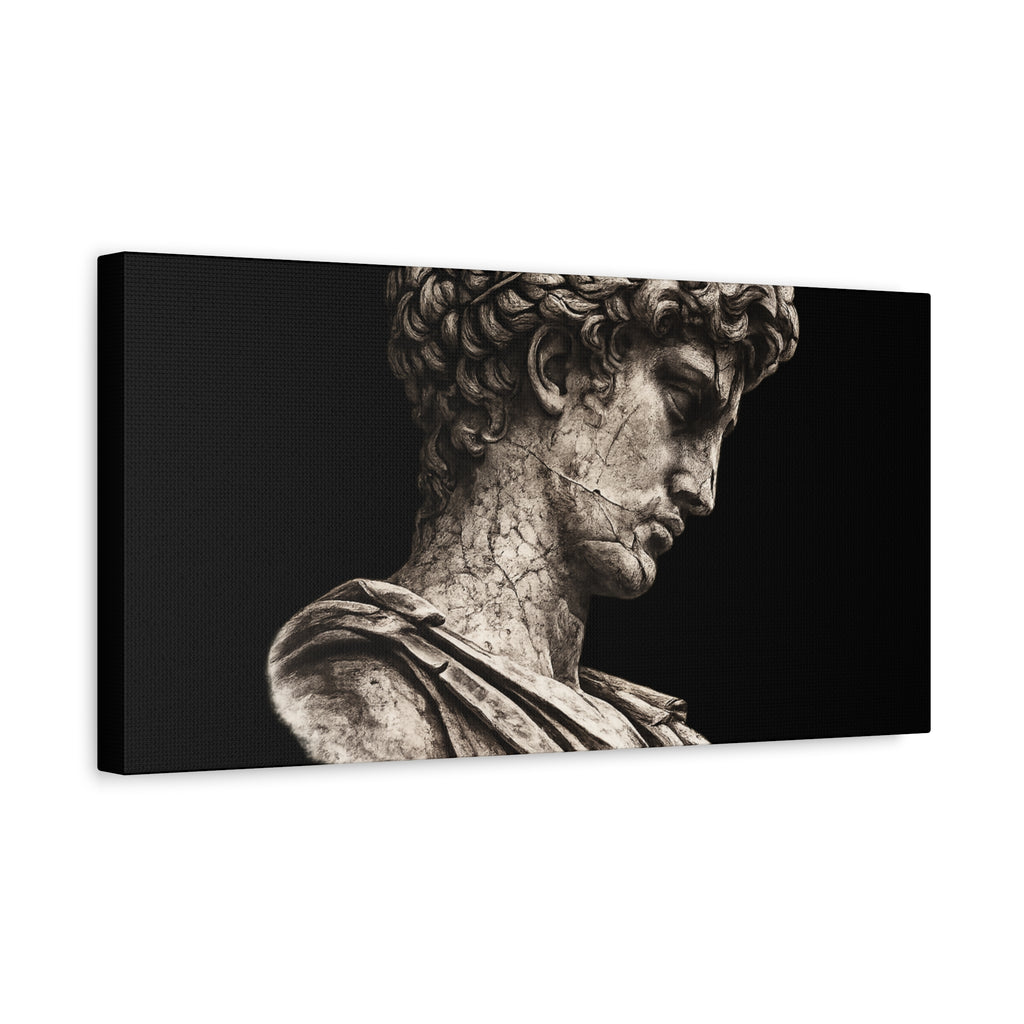 Classical Roman Bust Matte Canvas Wall Art — Stretched Gallery Canvas - Sculpted Heritage
