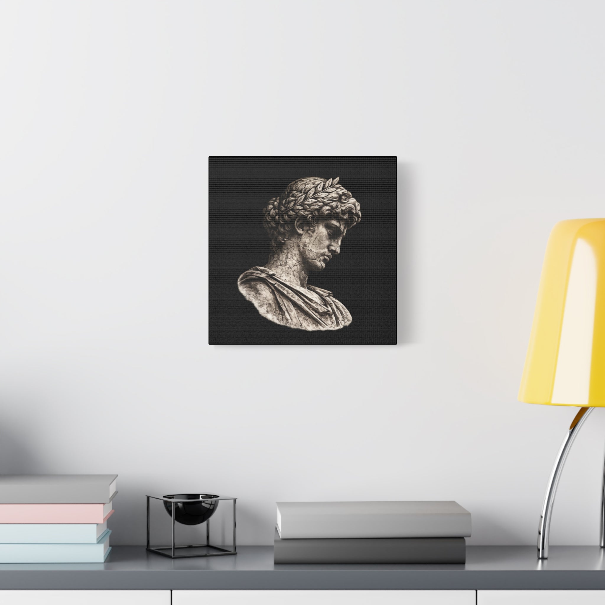 Classical Roman Bust Matte Canvas Wall Art — Stretched Gallery Canvas - Sculpted Heritage