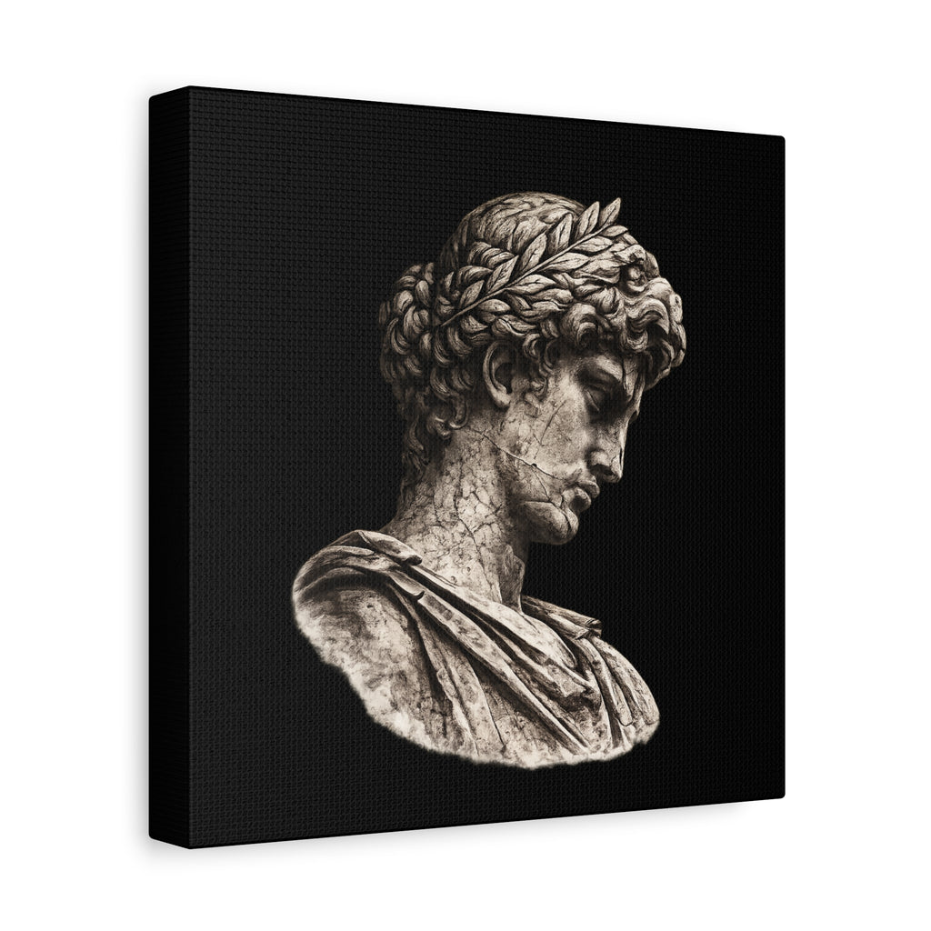 Classical Roman Bust Matte Canvas Wall Art — Stretched Gallery Canvas - Sculpted Heritage