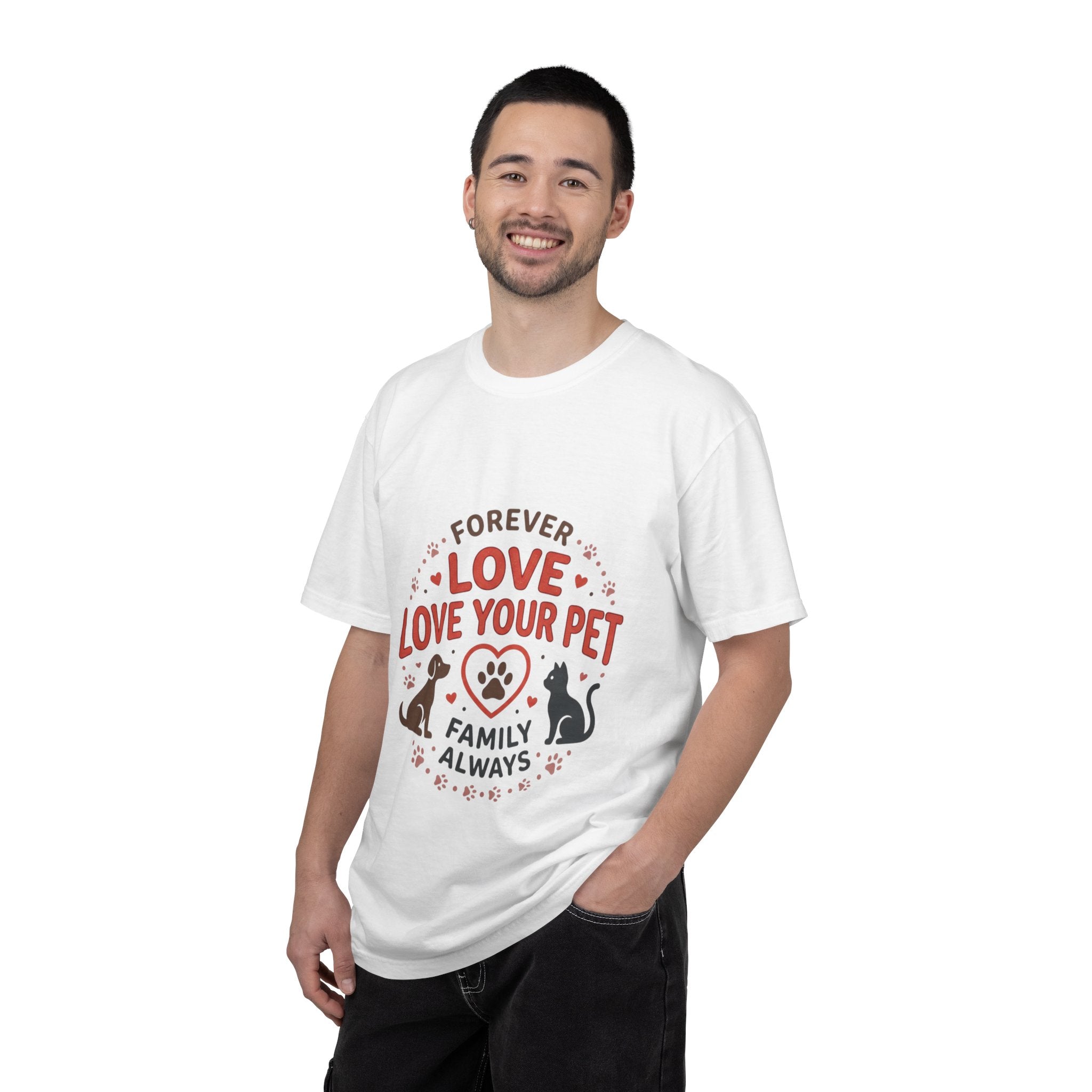 Love Your Pet T-Shirt — "Forever Love, Family Always" Pet Lover Tee - Sculpted Heritage