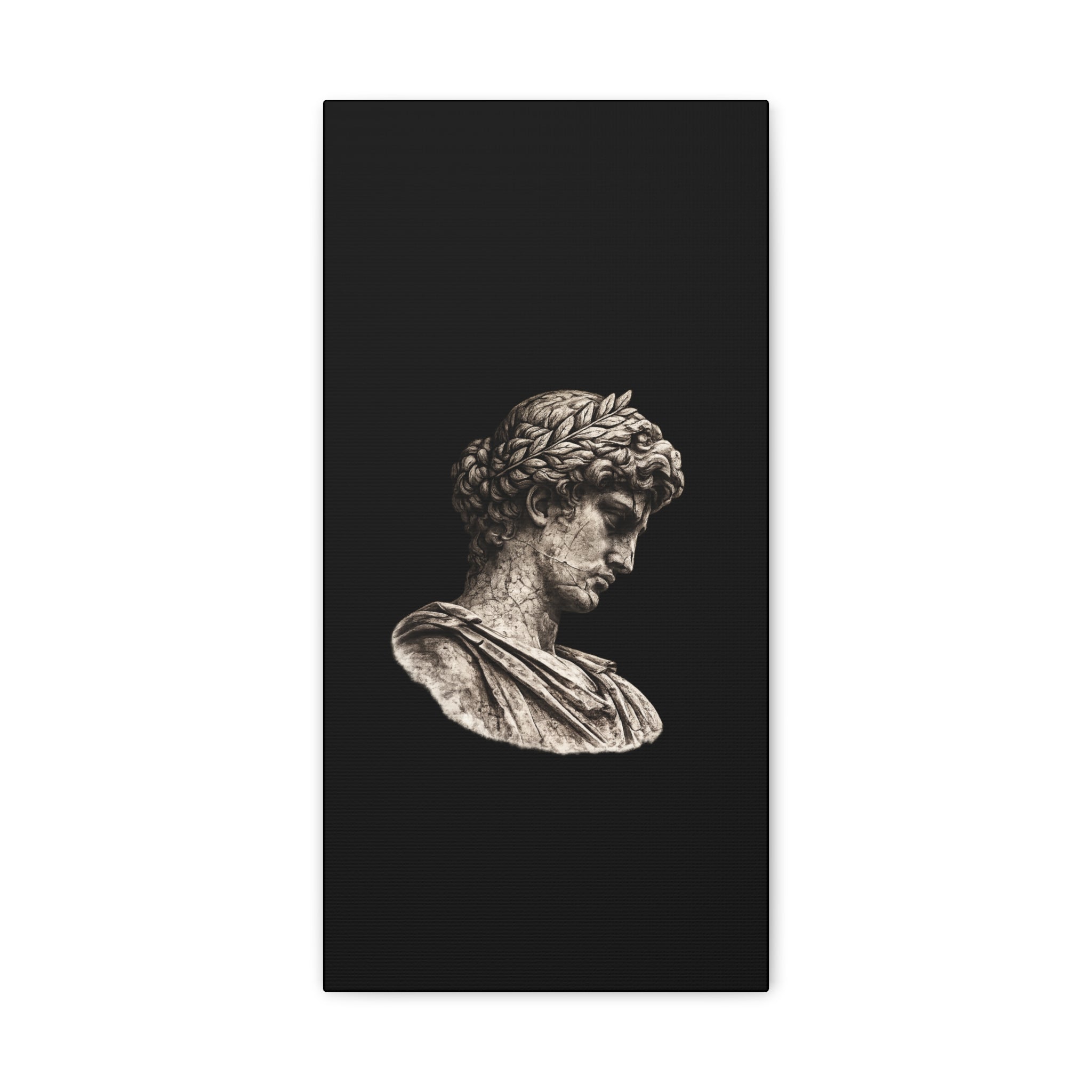 Classical Roman Bust Matte Canvas Wall Art — Stretched Gallery Canvas - Sculpted Heritage