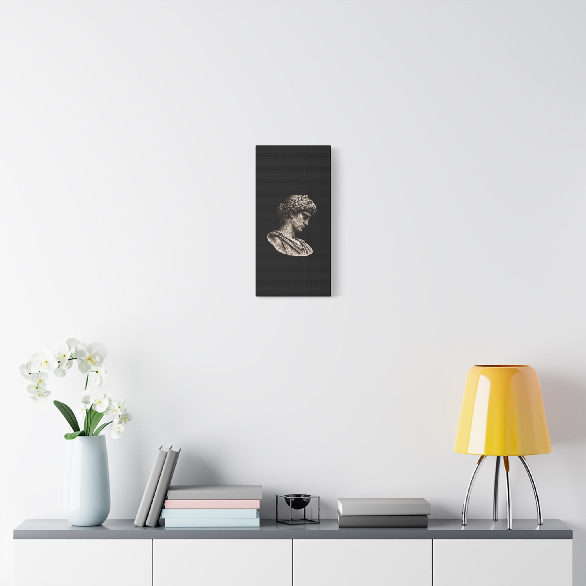 Classical Roman Bust Matte Canvas Wall Art — Stretched Gallery Canvas - Sculpted Heritage