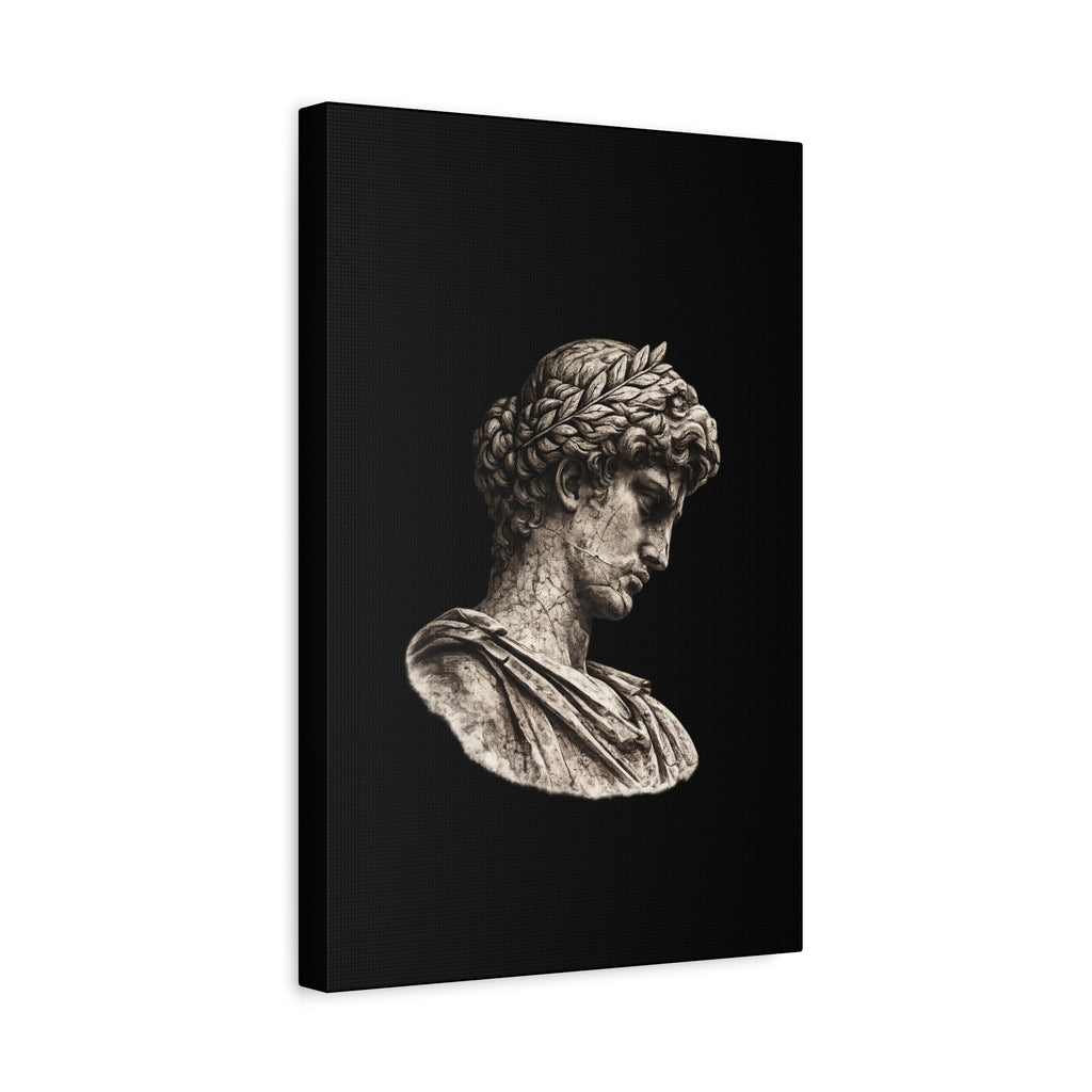 Classical Roman Bust Matte Canvas Wall Art — Stretched Gallery Canvas - Sculpted Heritage