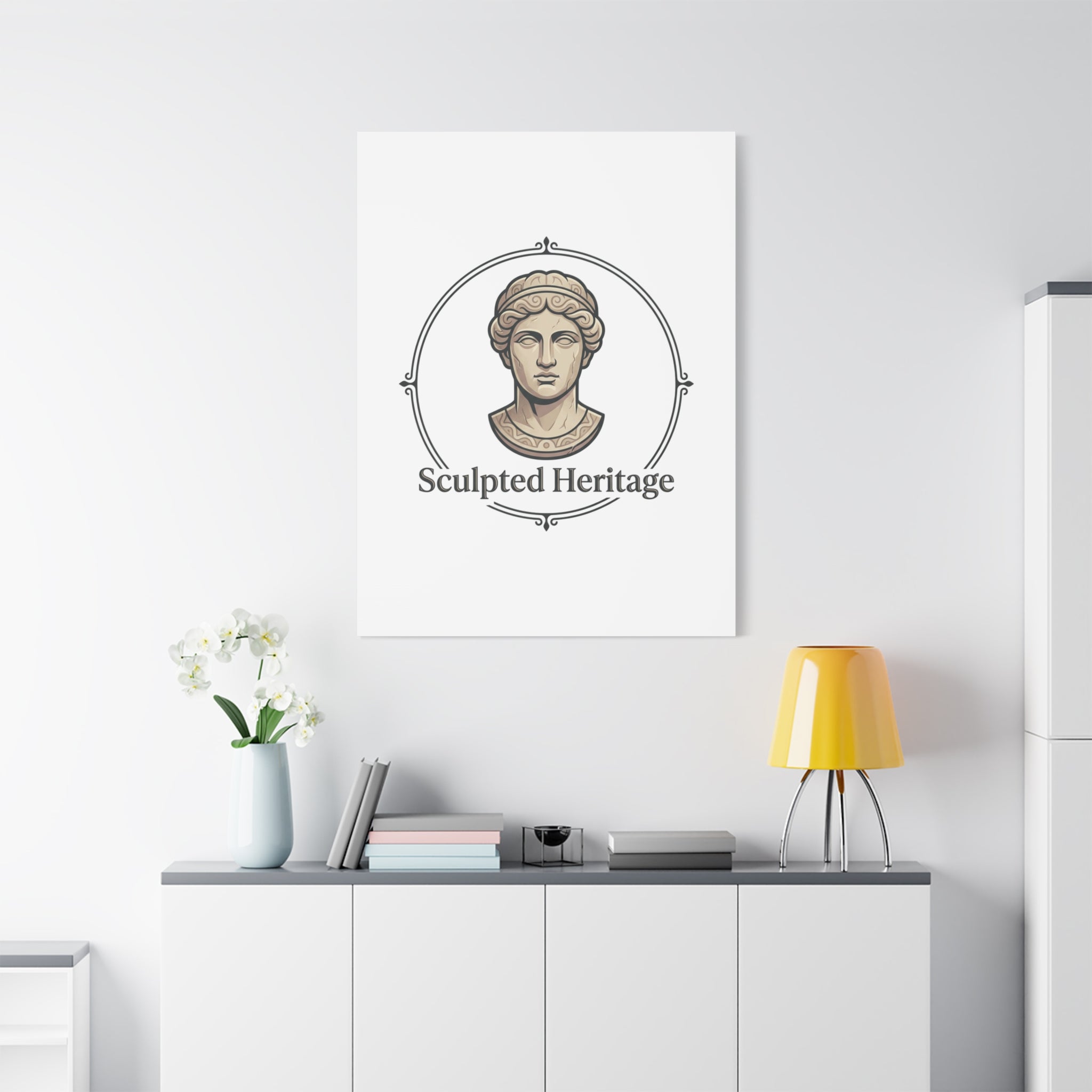 Sculpted Heritage Matte Canvas Print — Classical Bust Wall Art - Sculpted Heritage