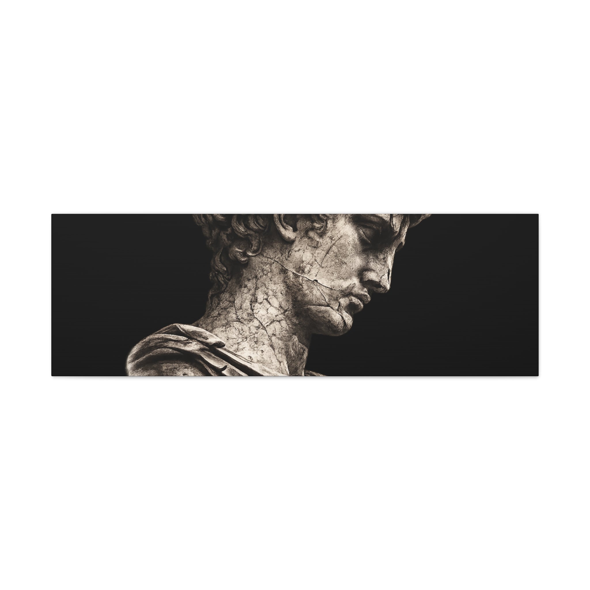Classical Roman Bust Matte Canvas Wall Art — Stretched Gallery Canvas - Sculpted Heritage