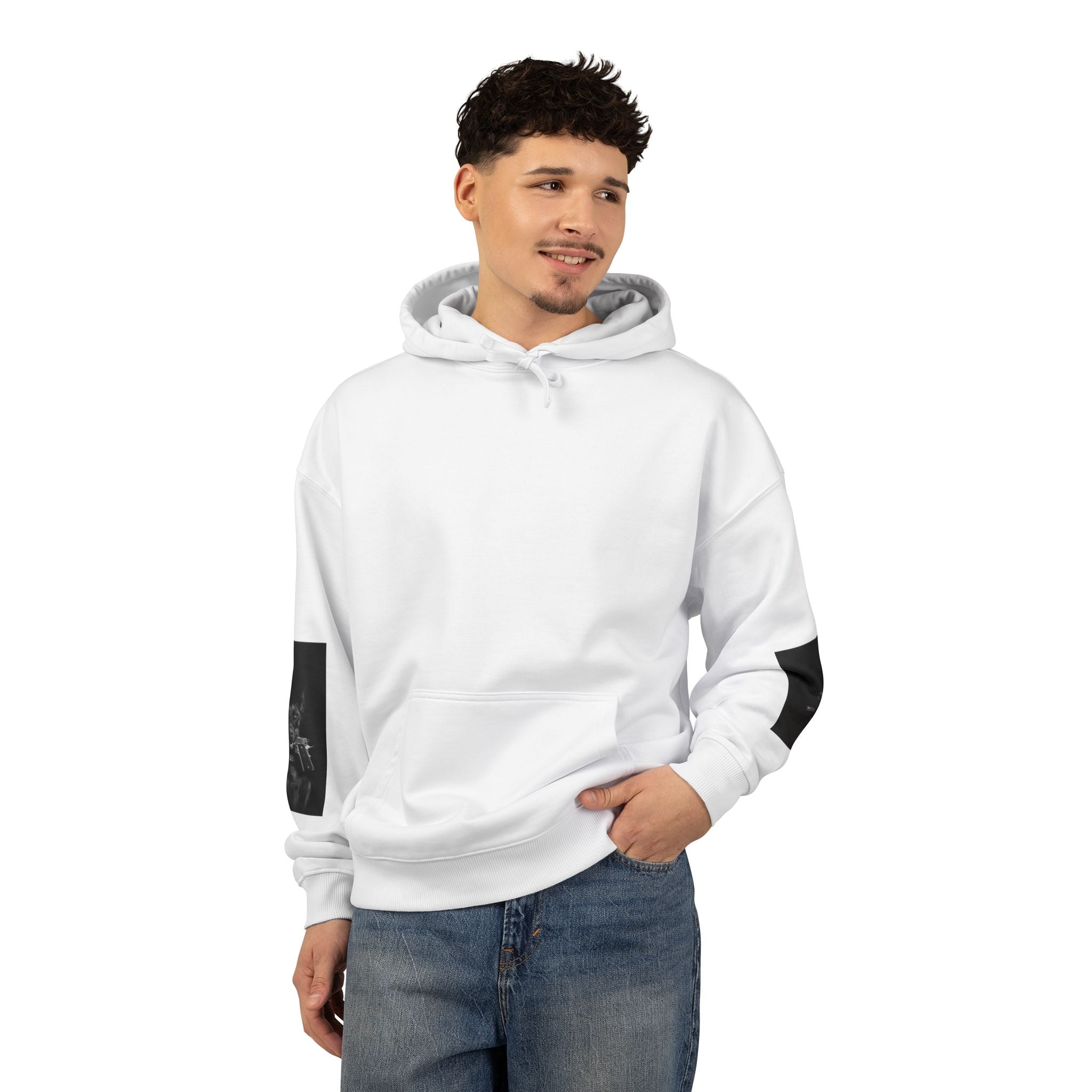 Moody Black Dog Photo Print Hoodie - Sculpted Heritage