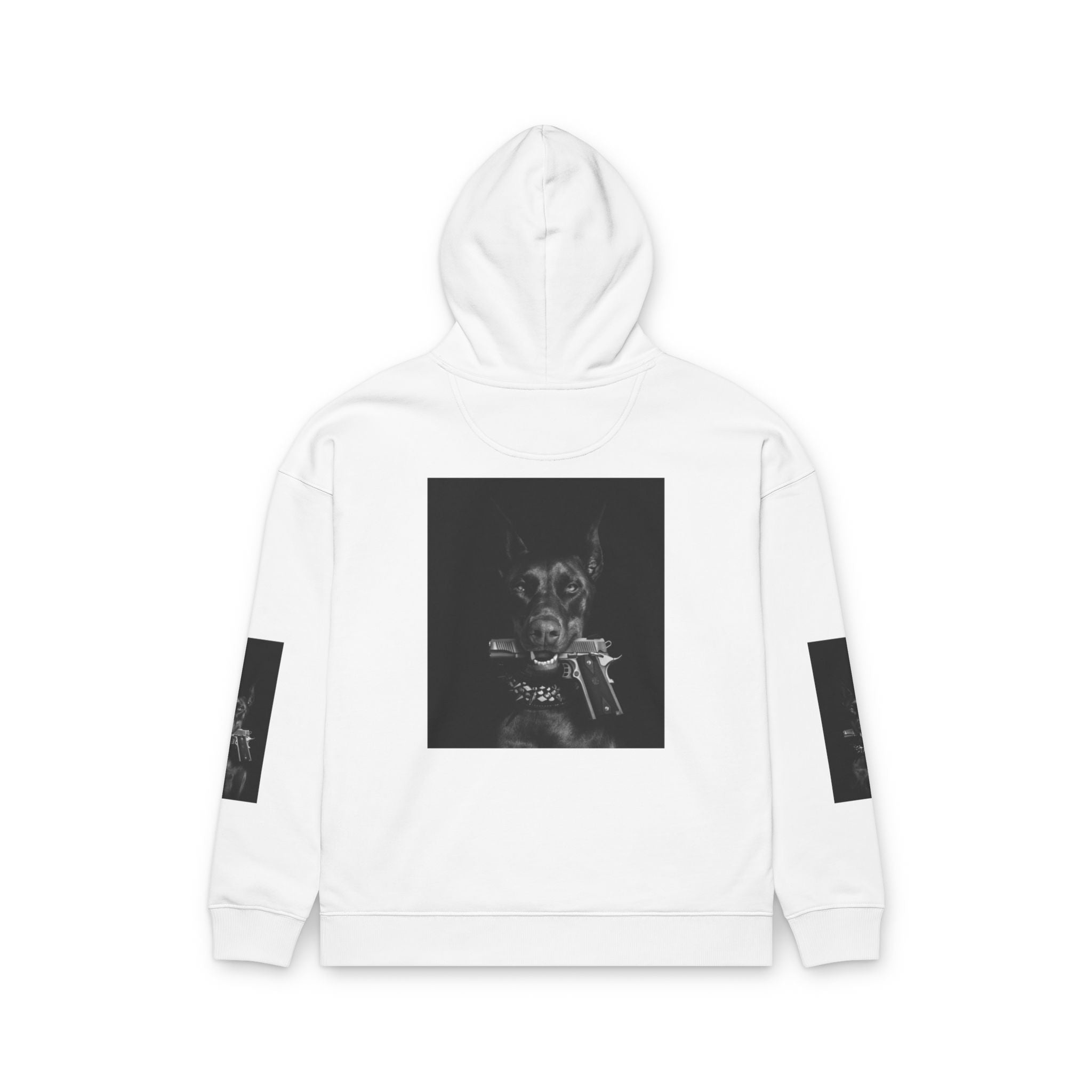 Moody Black Dog Photo Print Hoodie - Sculpted Heritage