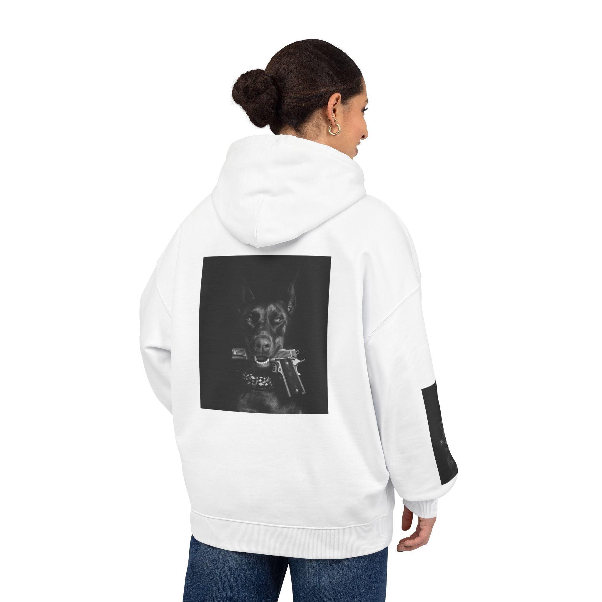 Moody Black Dog Photo Print Hoodie - Sculpted Heritage