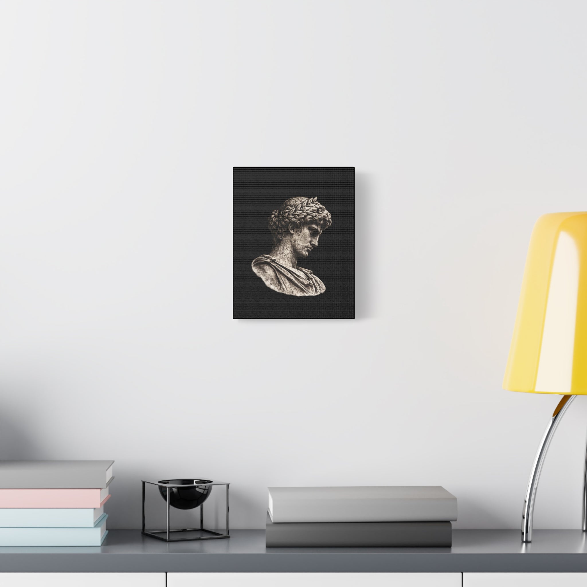 Classical Roman Bust Matte Canvas Wall Art — Stretched Gallery Canvas - Sculpted Heritage