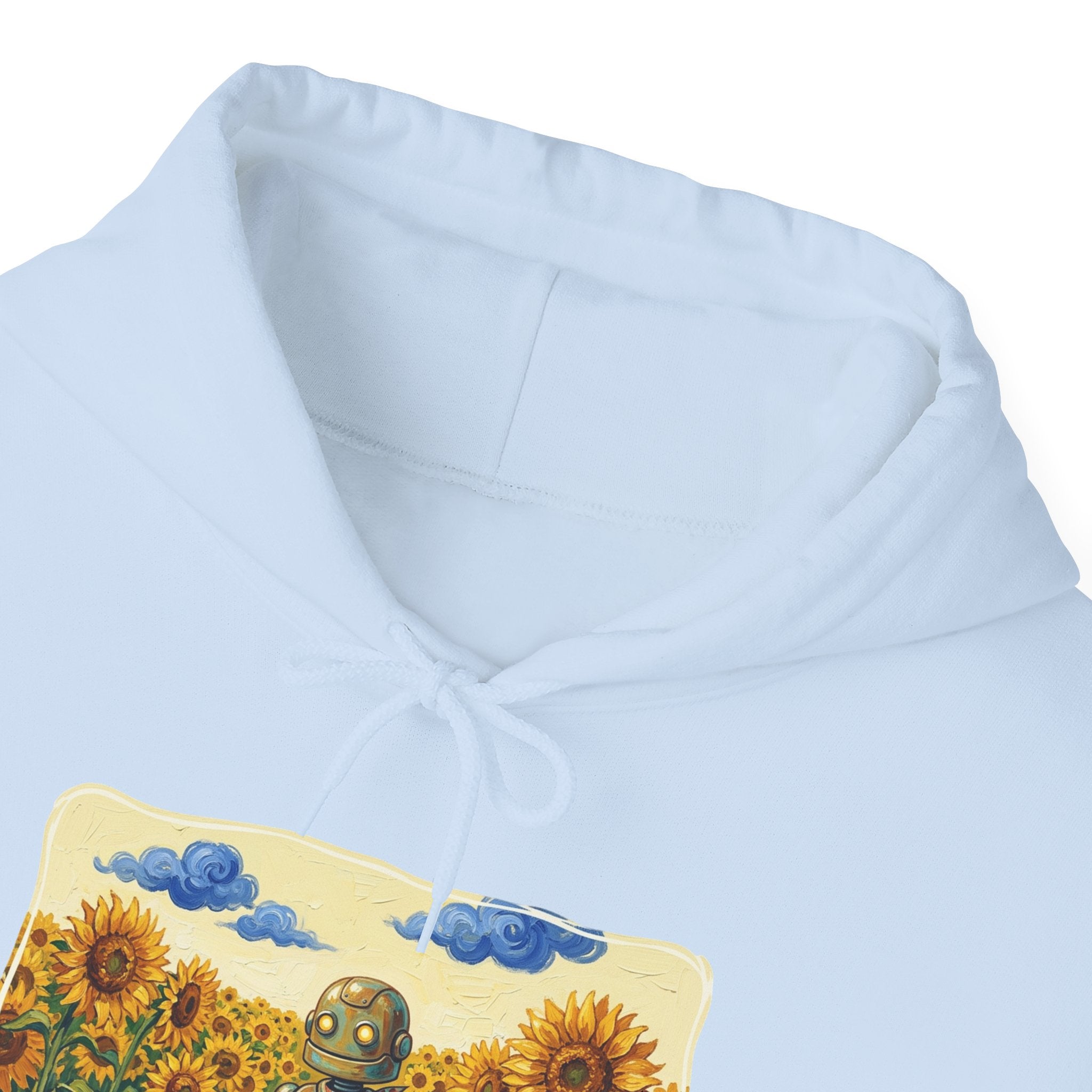 Heritage Hoodie — Vintage Robot in Sunflowers Graphic Sweatshirt - Sculpted Heritage
