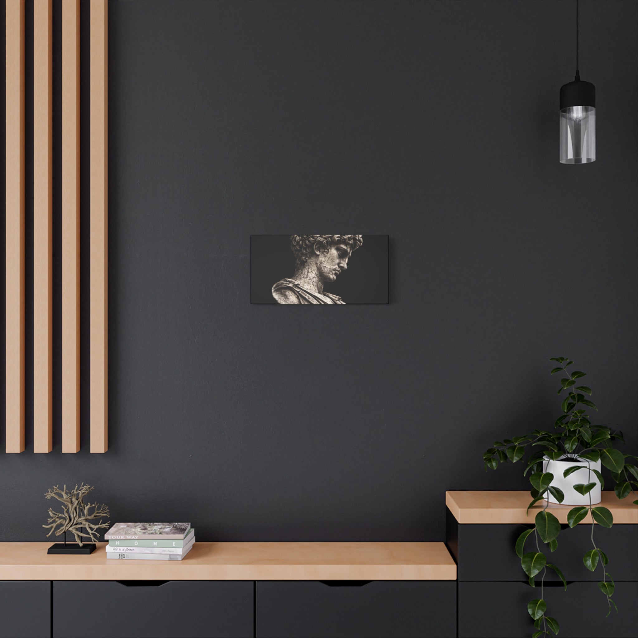 Classical Roman Bust Matte Canvas Wall Art — Stretched Gallery Canvas - Sculpted Heritage