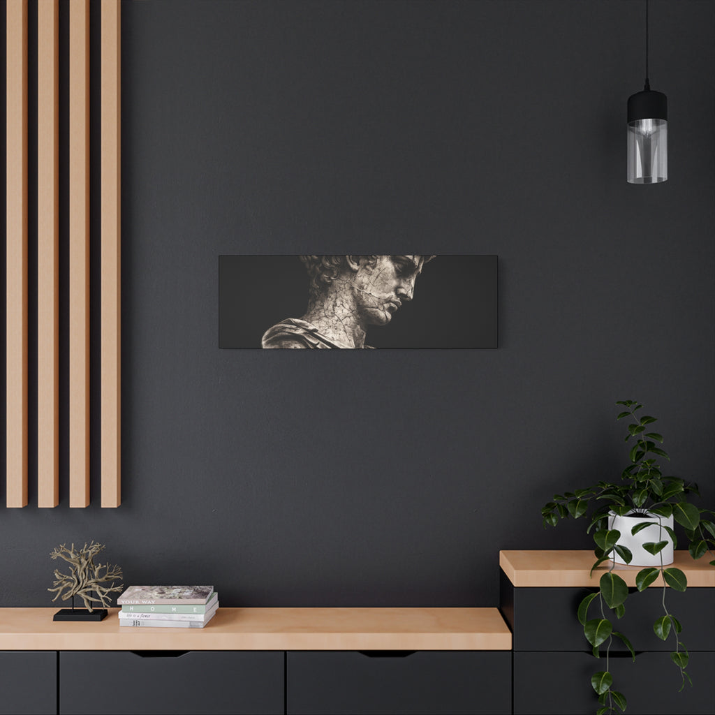 Classical Roman Bust Matte Canvas Wall Art — Stretched Gallery Canvas - Sculpted Heritage