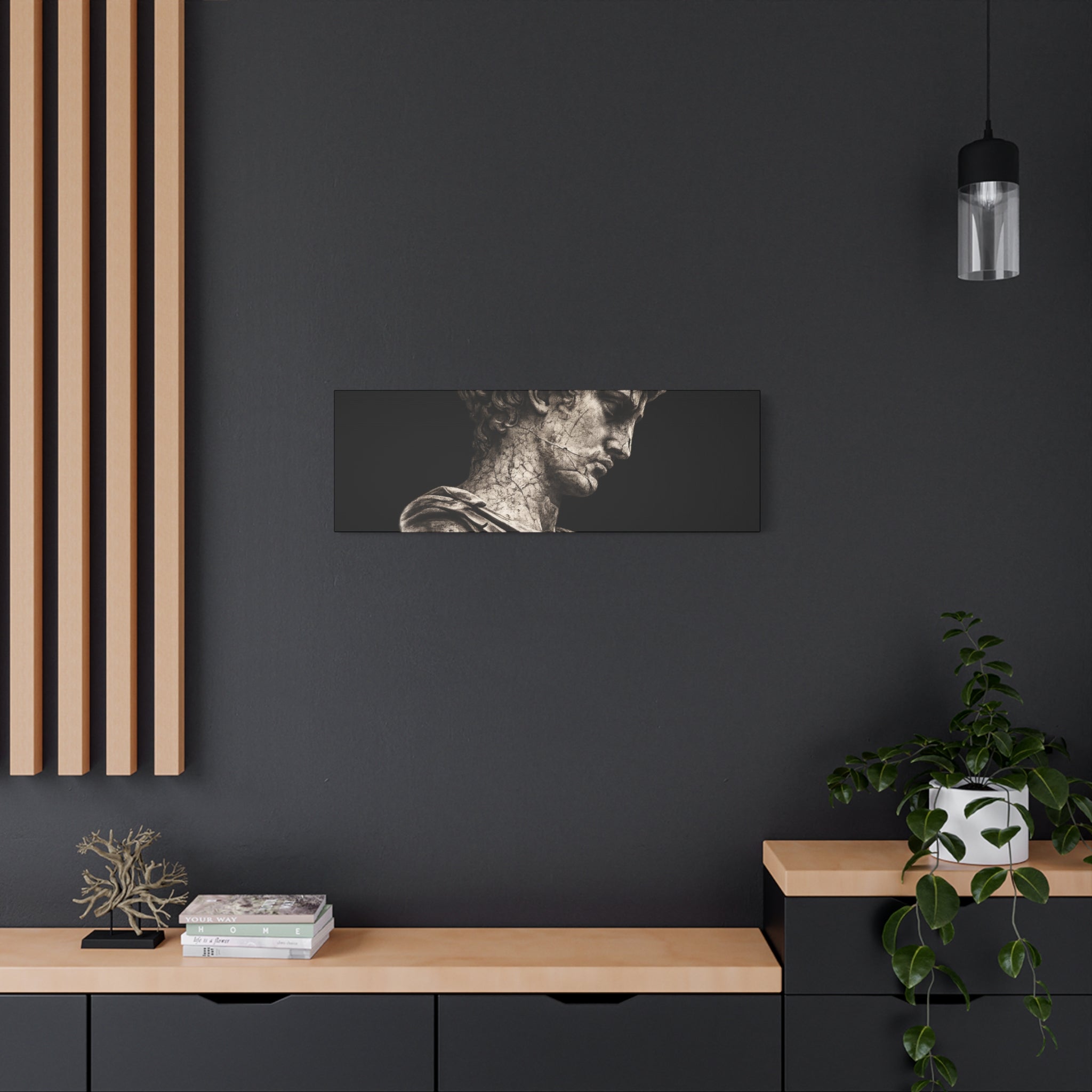 Classical Roman Bust Matte Canvas Wall Art — Stretched Gallery Canvas - Sculpted Heritage