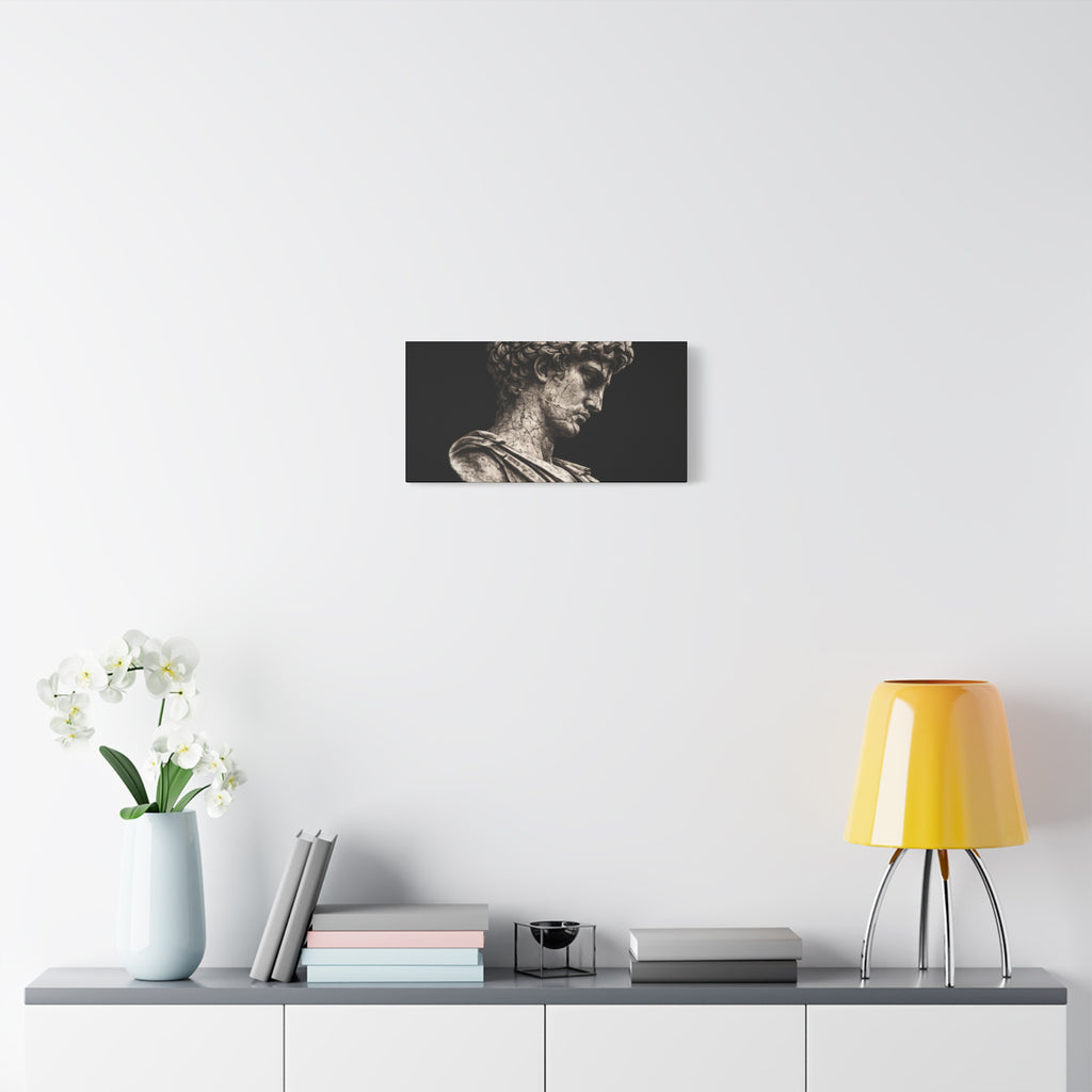 Classical Roman Bust Matte Canvas Wall Art — Stretched Gallery Canvas - Sculpted Heritage