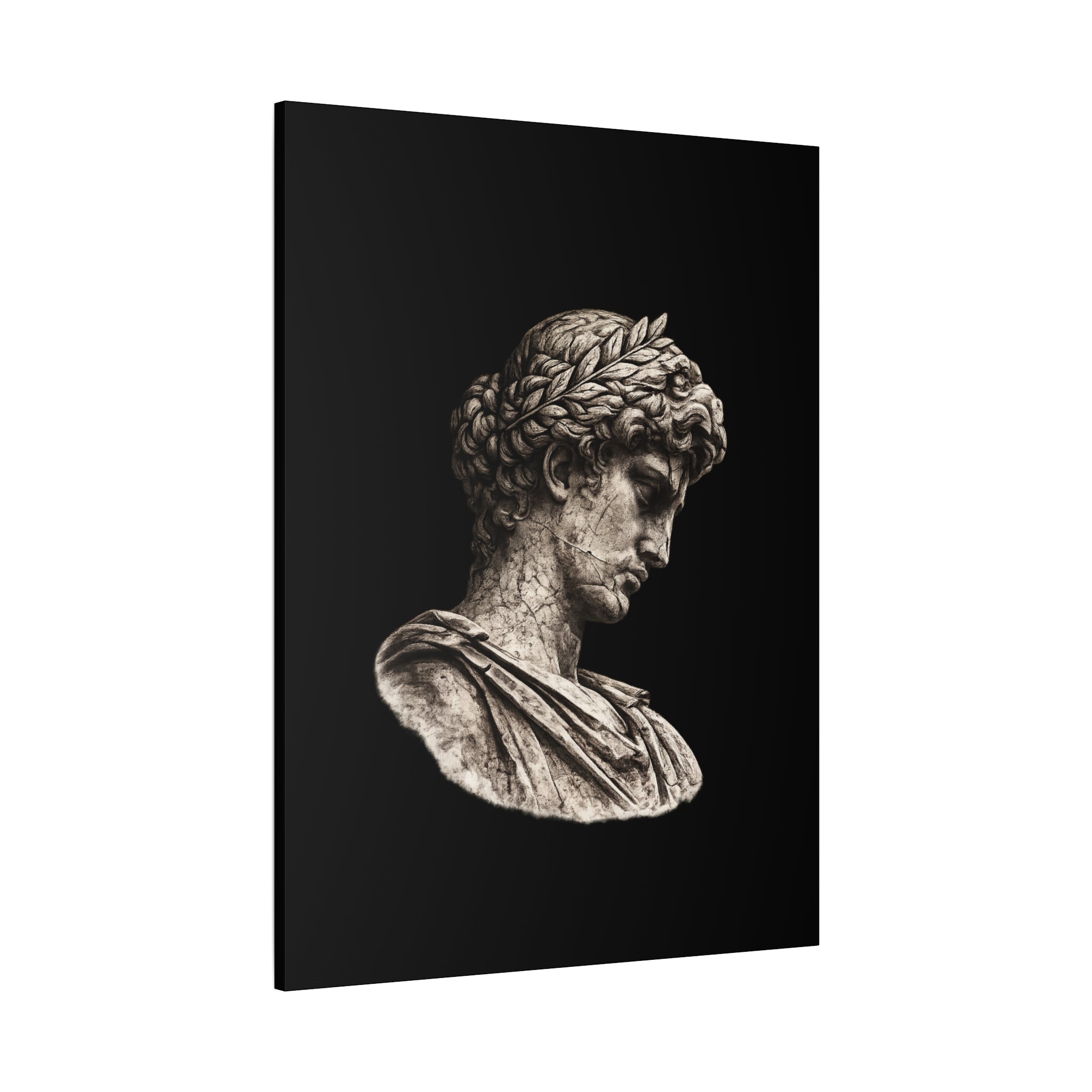 Classical Roman Bust Matte Canvas Wall Art — Stretched Gallery Canvas - Sculpted Heritage