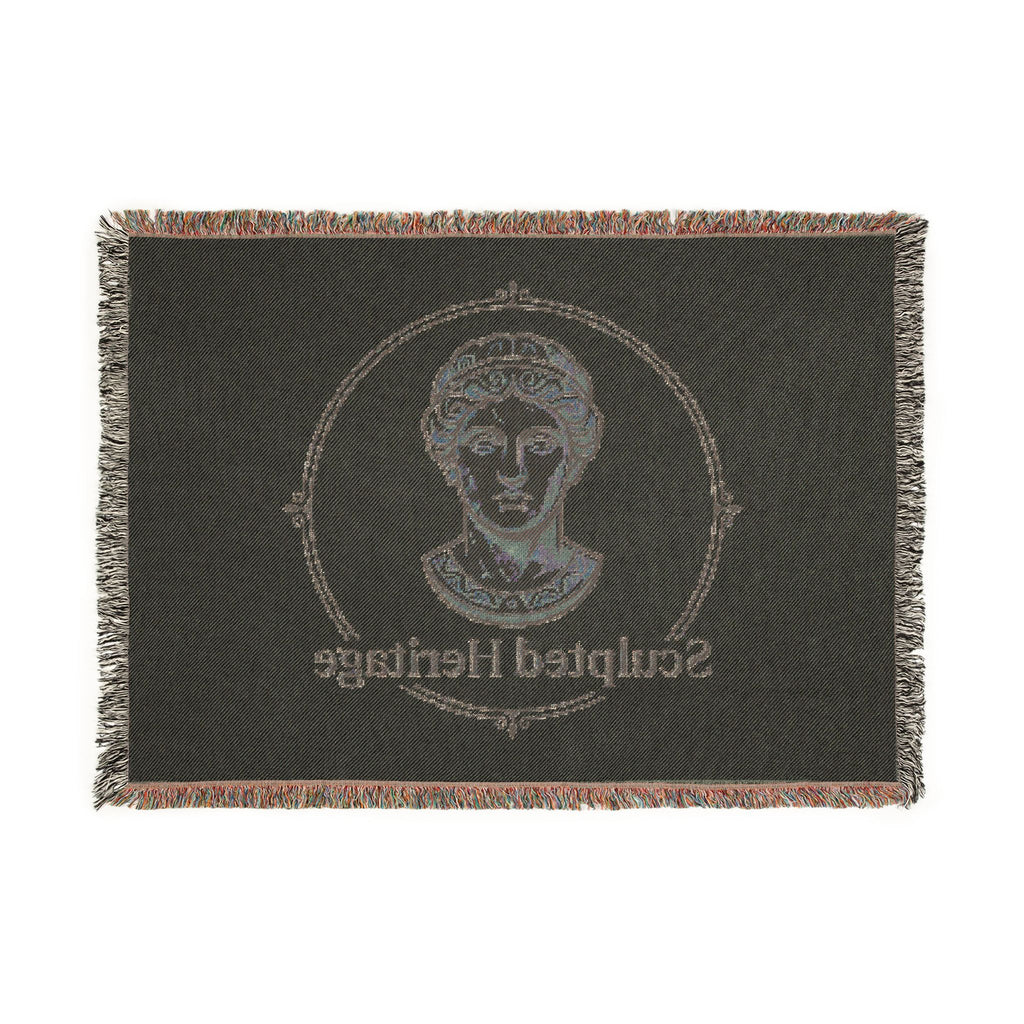 Sculpted Heritage Woven Blanket — Classical Bust Throw Blanket - Sculpted Heritage