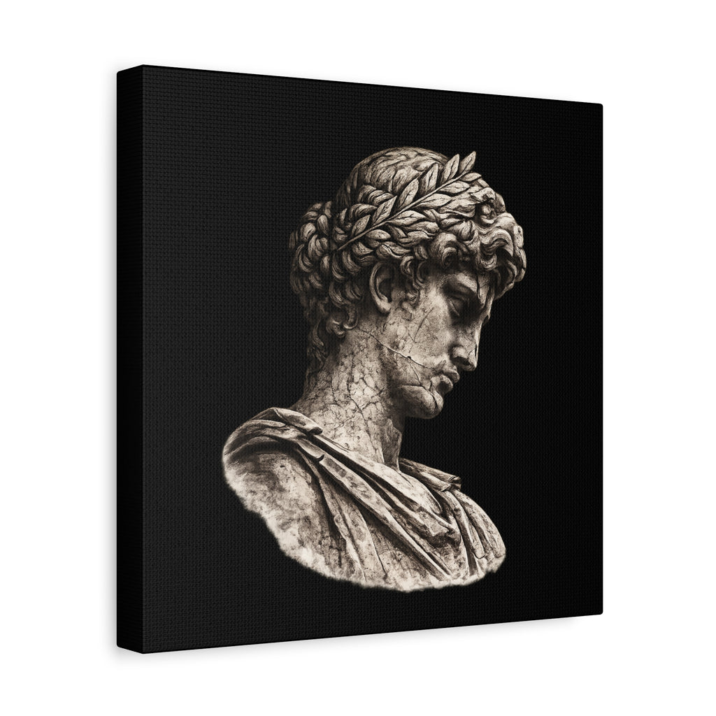 Classical Roman Bust Matte Canvas Wall Art — Stretched Gallery Canvas - Sculpted Heritage