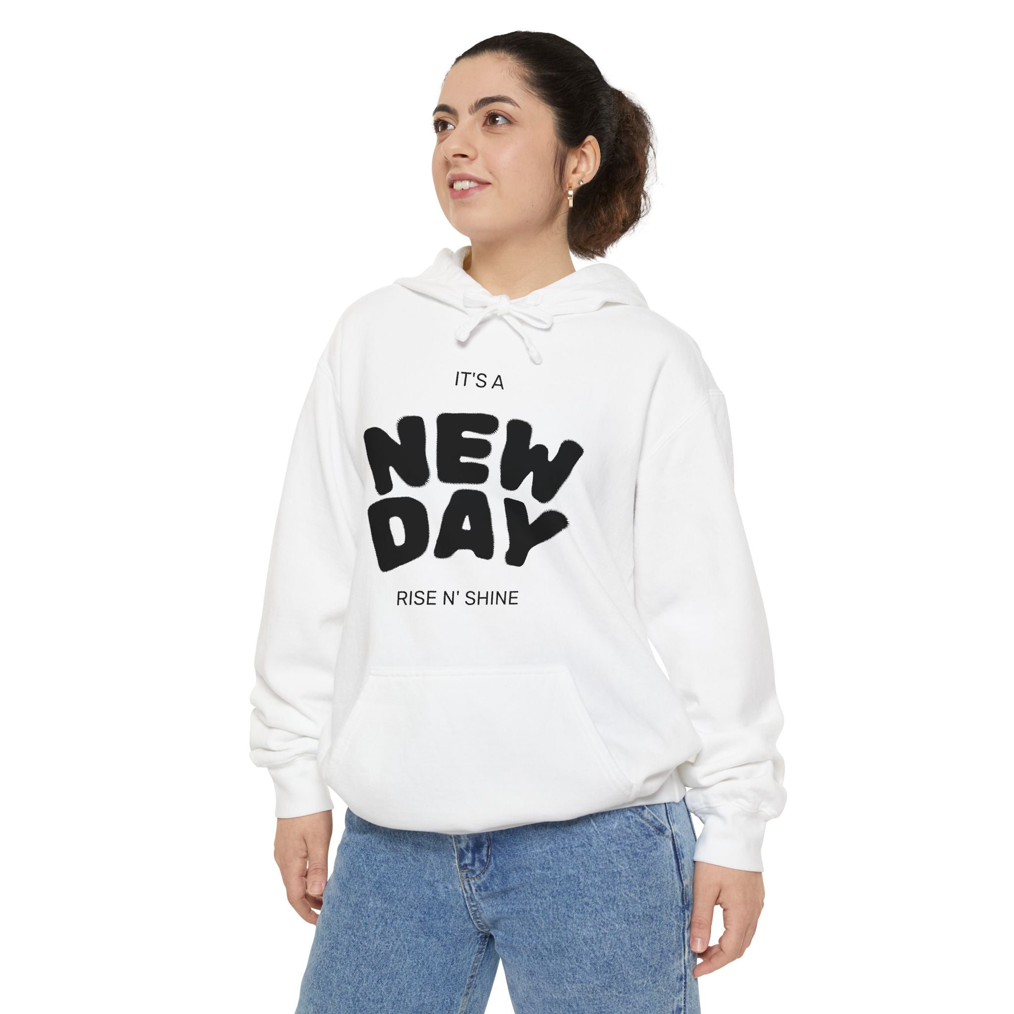 New Day Hoodie — "It’s a NEW DAY: Rise n' Shine" Inspirational Hoodie - Sculpted Heritage