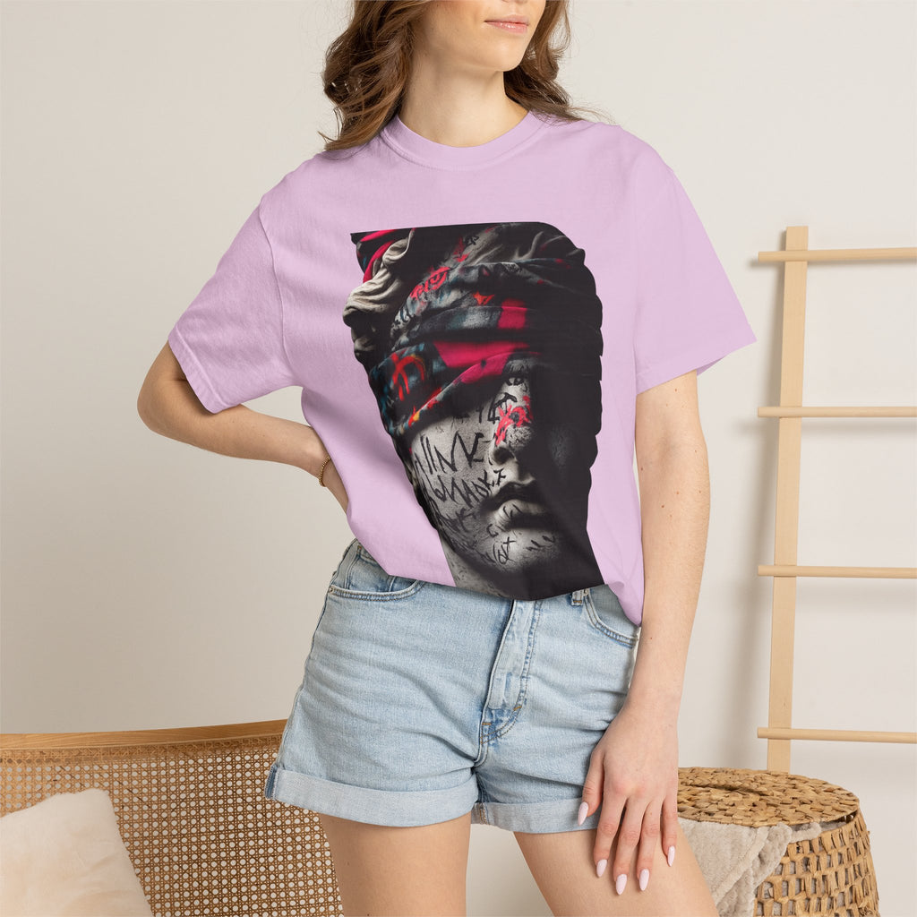 Sculpted Heritage T-Shirt — Street Art Blindfolded Bust Design - Sculpted Heritage