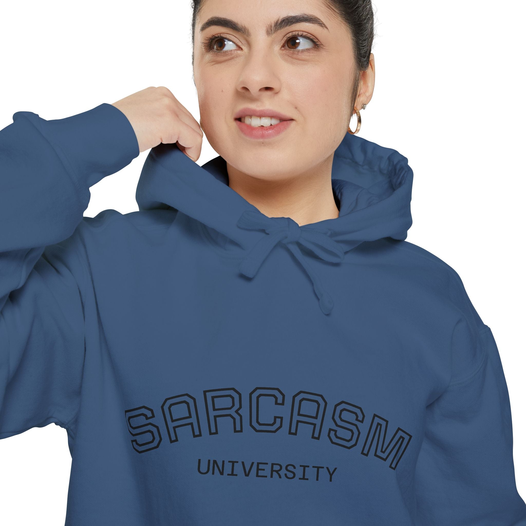 Sarcasm University Hoodie — Funny Collegiate Pullover - Sculpted Heritage