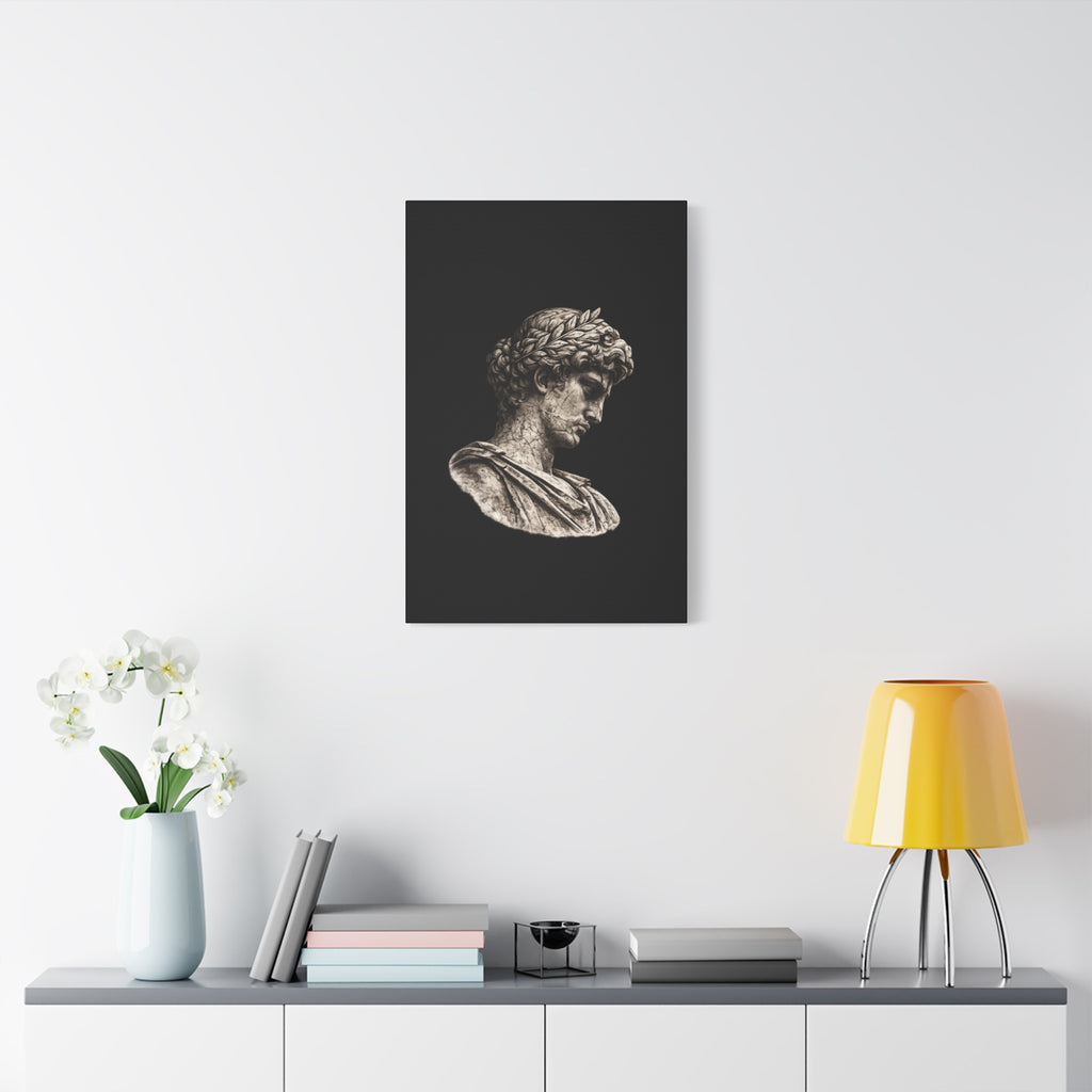 Classical Roman Bust Matte Canvas Wall Art — Stretched Gallery Canvas - Sculpted Heritage