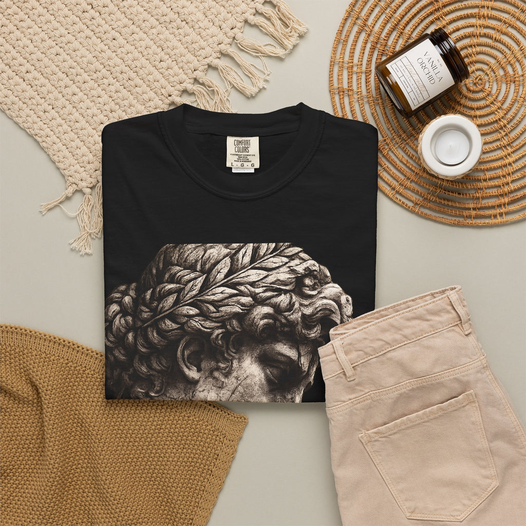 Classical Sculpture Profile T-Shirt — Vintage David Bust Graphic - Sculpted Heritage