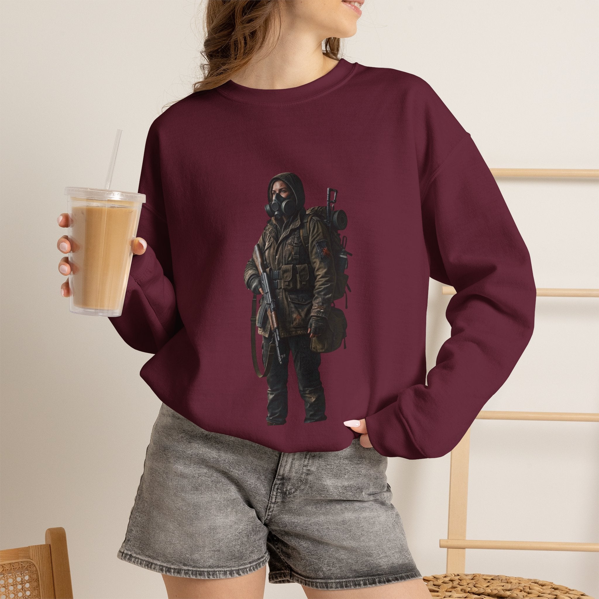 Post-ApocalypticSculpted Heritage Sweatshirt — Ranger Figure Graphic - Sculpted Heritage