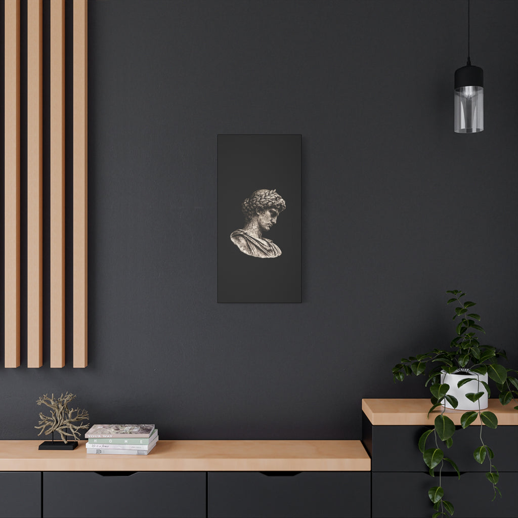 Classical Roman Bust Matte Canvas Wall Art — Stretched Gallery Canvas - Sculpted Heritage