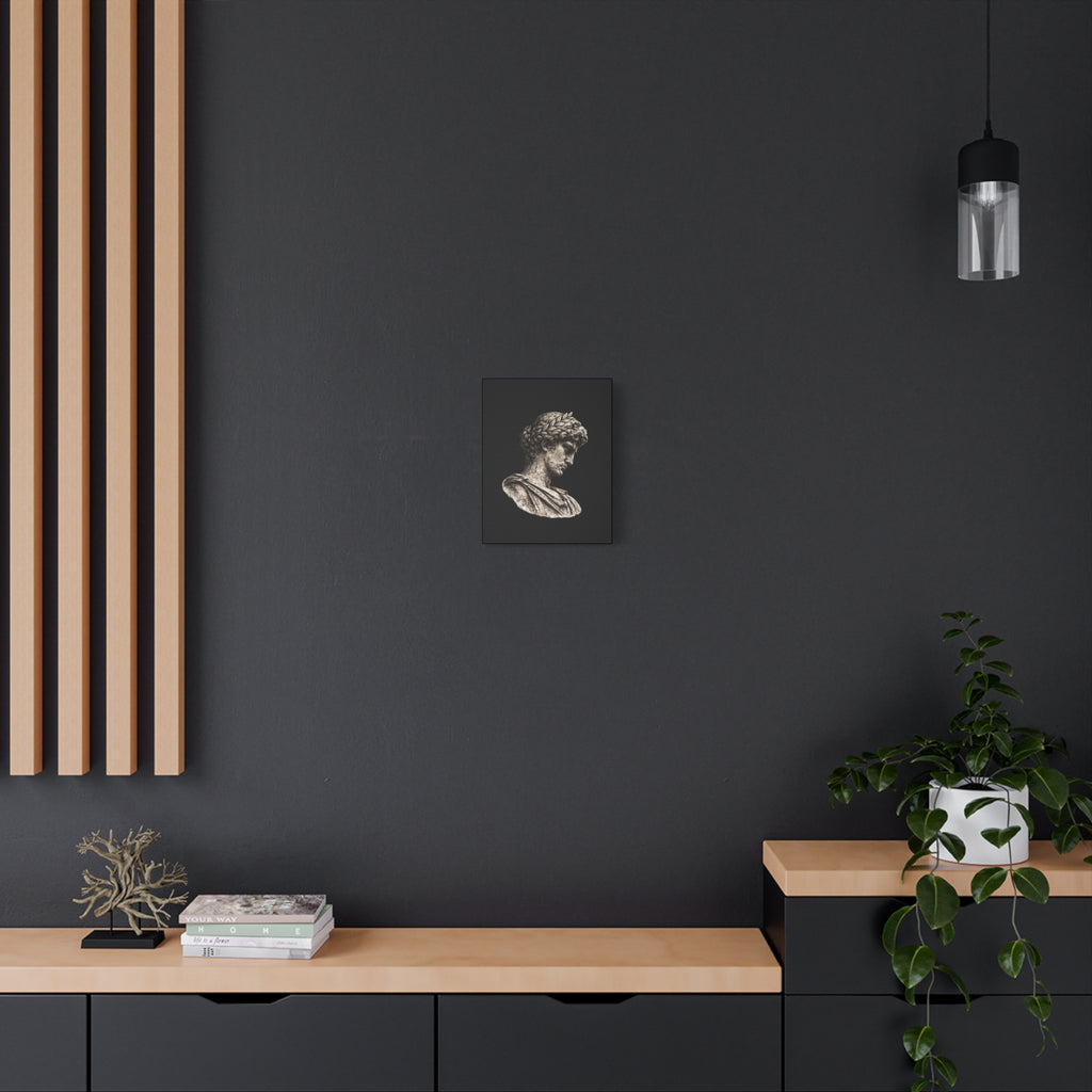 Classical Roman Bust Matte Canvas Wall Art — Stretched Gallery Canvas - Sculpted Heritage