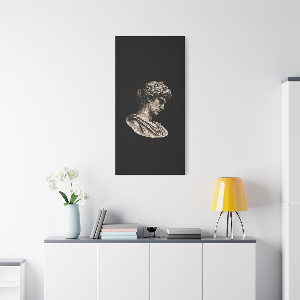 Classical Roman Bust Matte Canvas Wall Art — Stretched Gallery Canvas - Sculpted Heritage