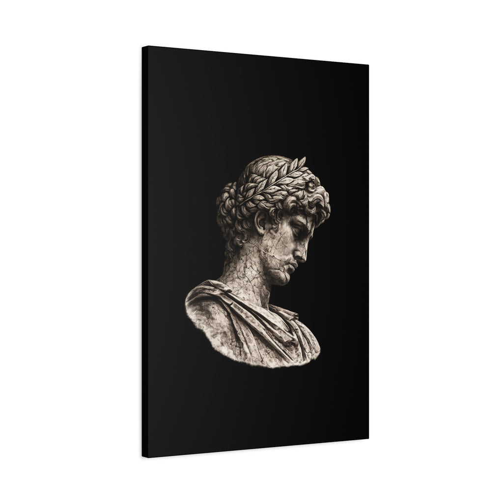 Classical Roman Bust Matte Canvas Wall Art — Stretched Gallery Canvas - Sculpted Heritage