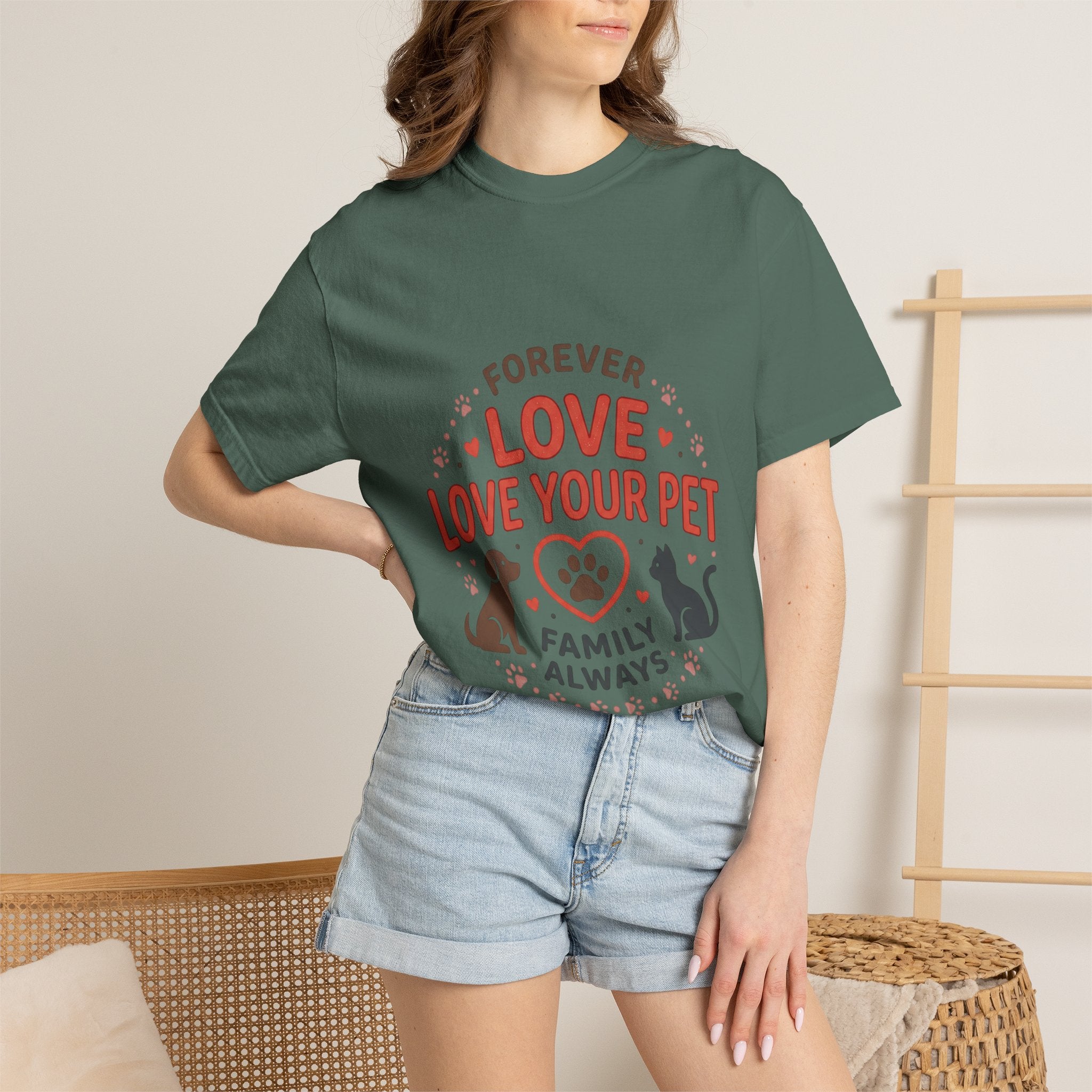 Love Your Pet T-Shirt — "Forever Love, Family Always" Pet Lover Tee - Sculpted Heritage