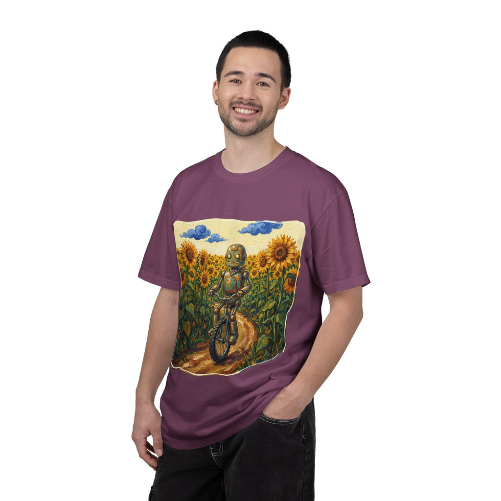 Sunflower Path Robot Biker T-Shirt - Sculpted Heritage