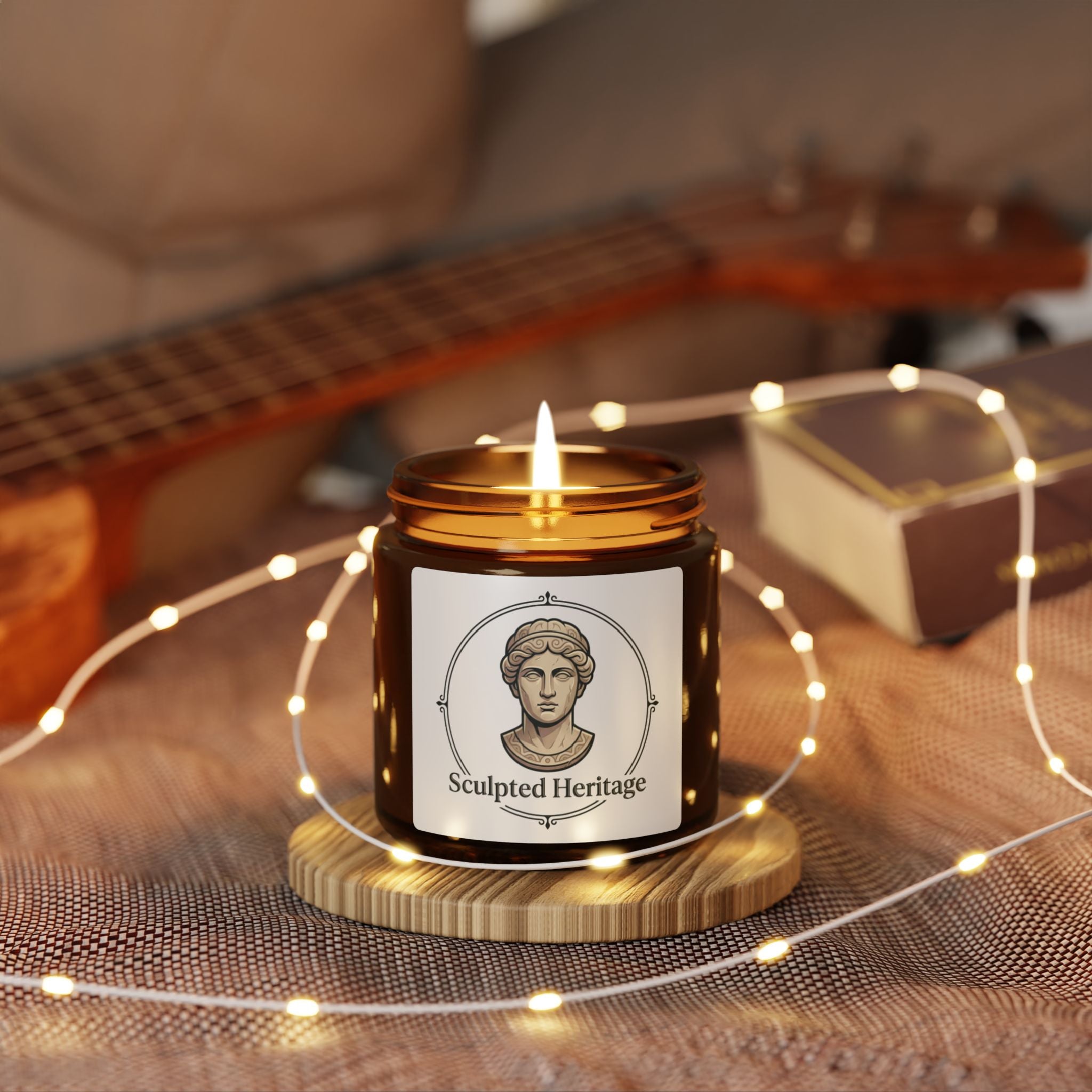 Scented Soy Candle (Multi-Size, Amber Jar) - Sculpted Heritage