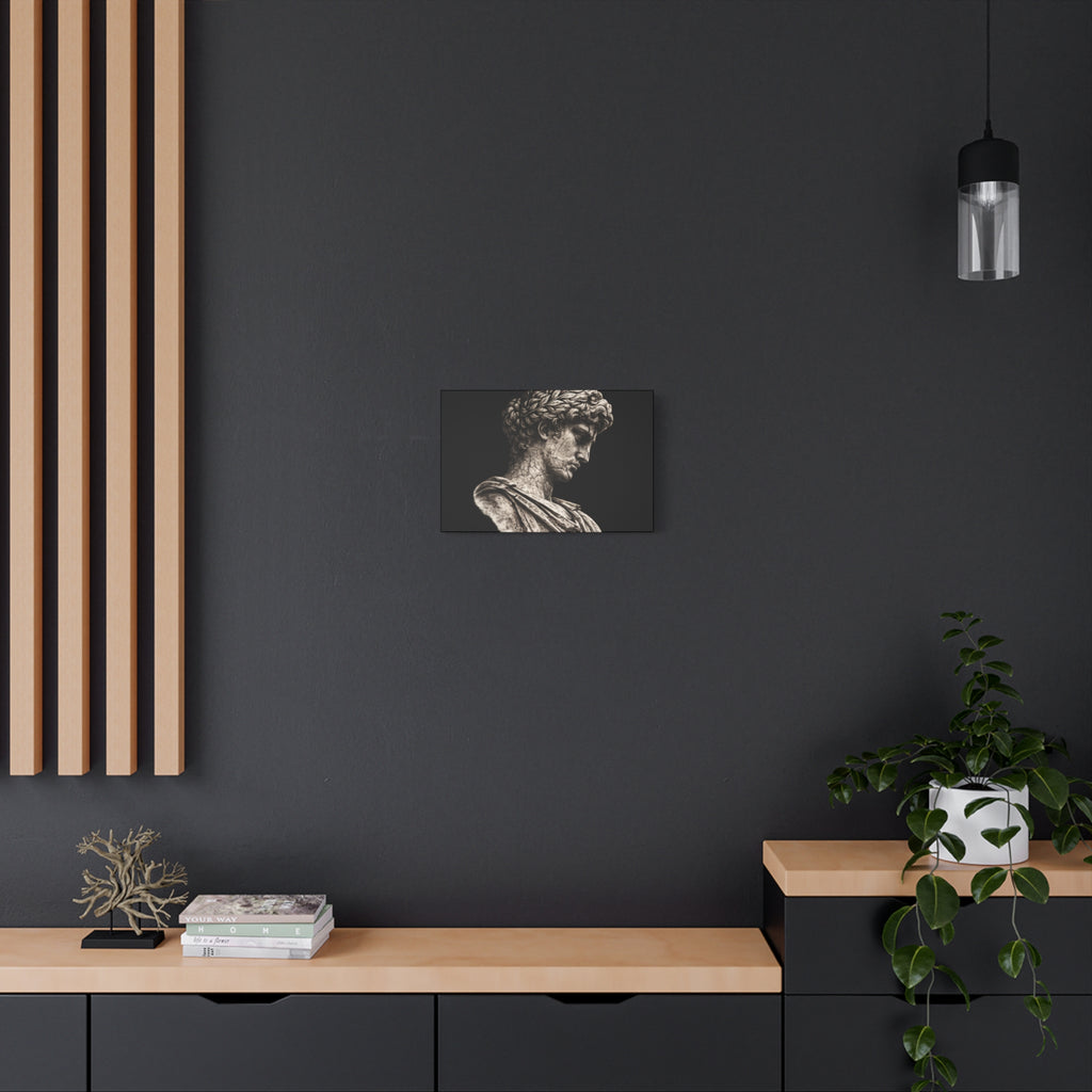 Classical Roman Bust Matte Canvas Wall Art — Stretched Gallery Canvas - Sculpted Heritage