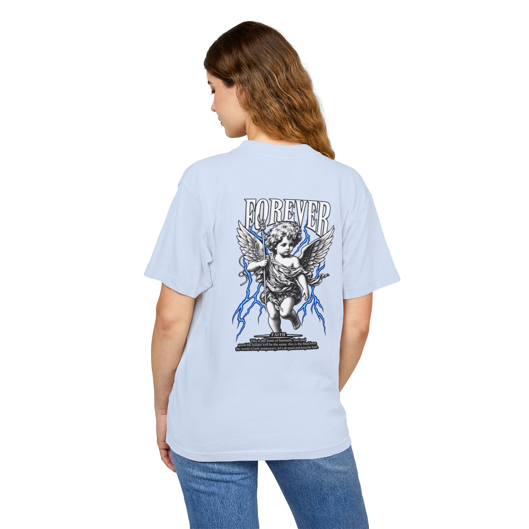 Sculpted Heritage — "FOREVER" Retro Cherub Streetwear T‑Shirt - Sculpted Heritage