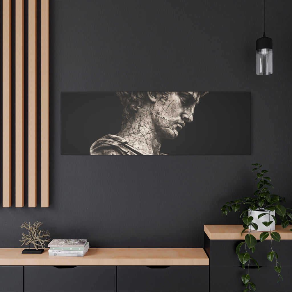 Classical Roman Bust Matte Canvas Wall Art — Stretched Gallery Canvas - Sculpted Heritage