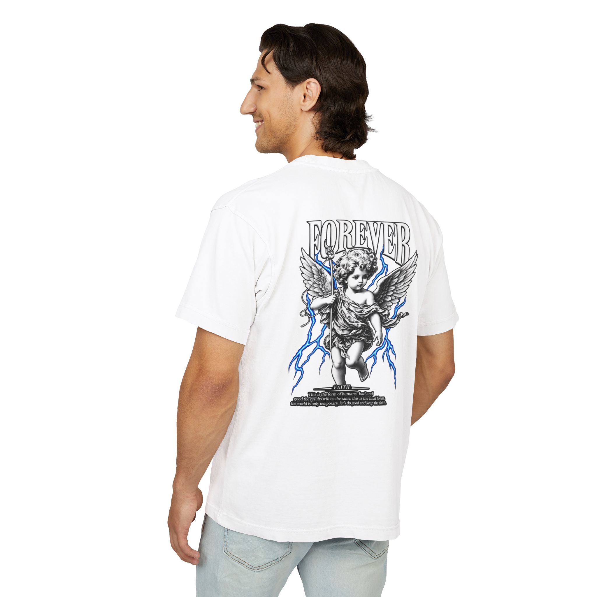 Sculpted Heritage — "FOREVER" Retro Cherub Streetwear T‑Shirt - Sculpted Heritage